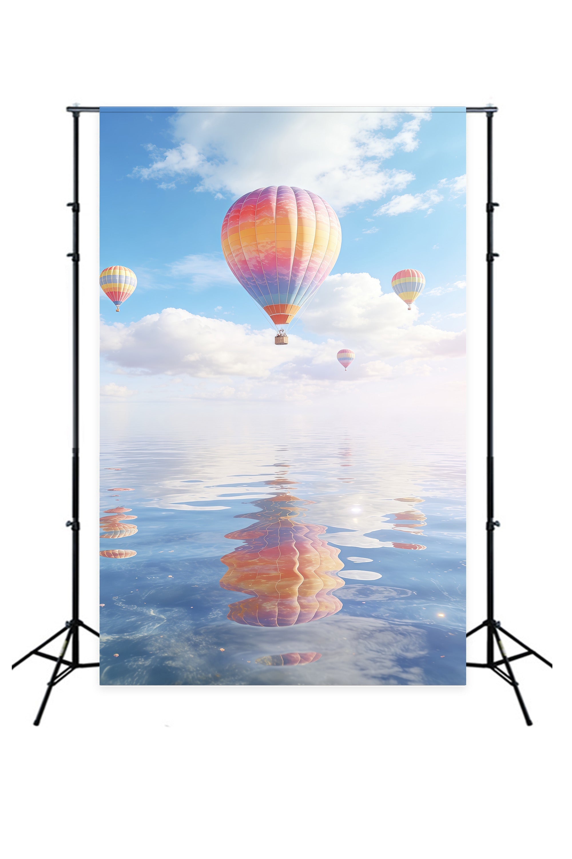 Clouds Backdrop Pastel Balloon Water Reflection Sky Blue Backdrop UK CSH62-112