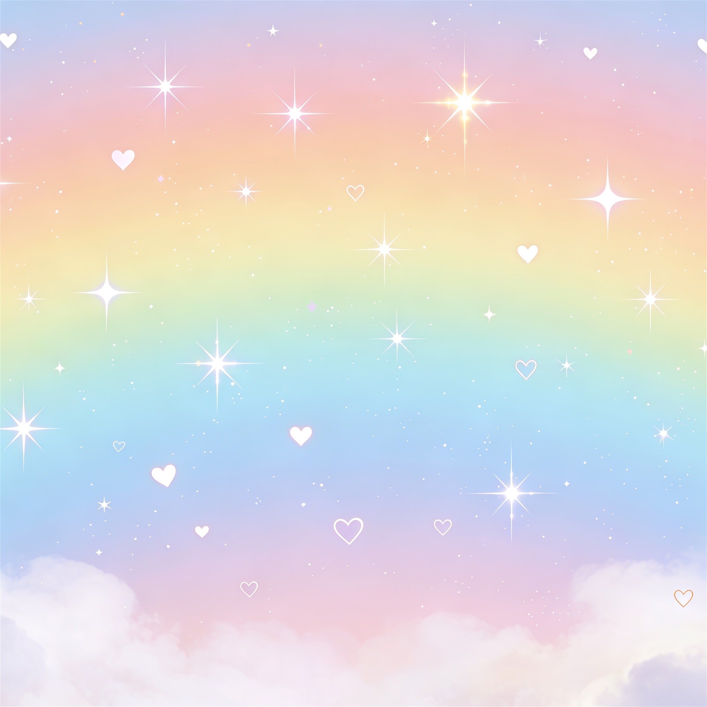 Starry Sky Backdrop Pastel Rainbow Heart Sparkles Kids Photography Backdrop UK CSH62-124