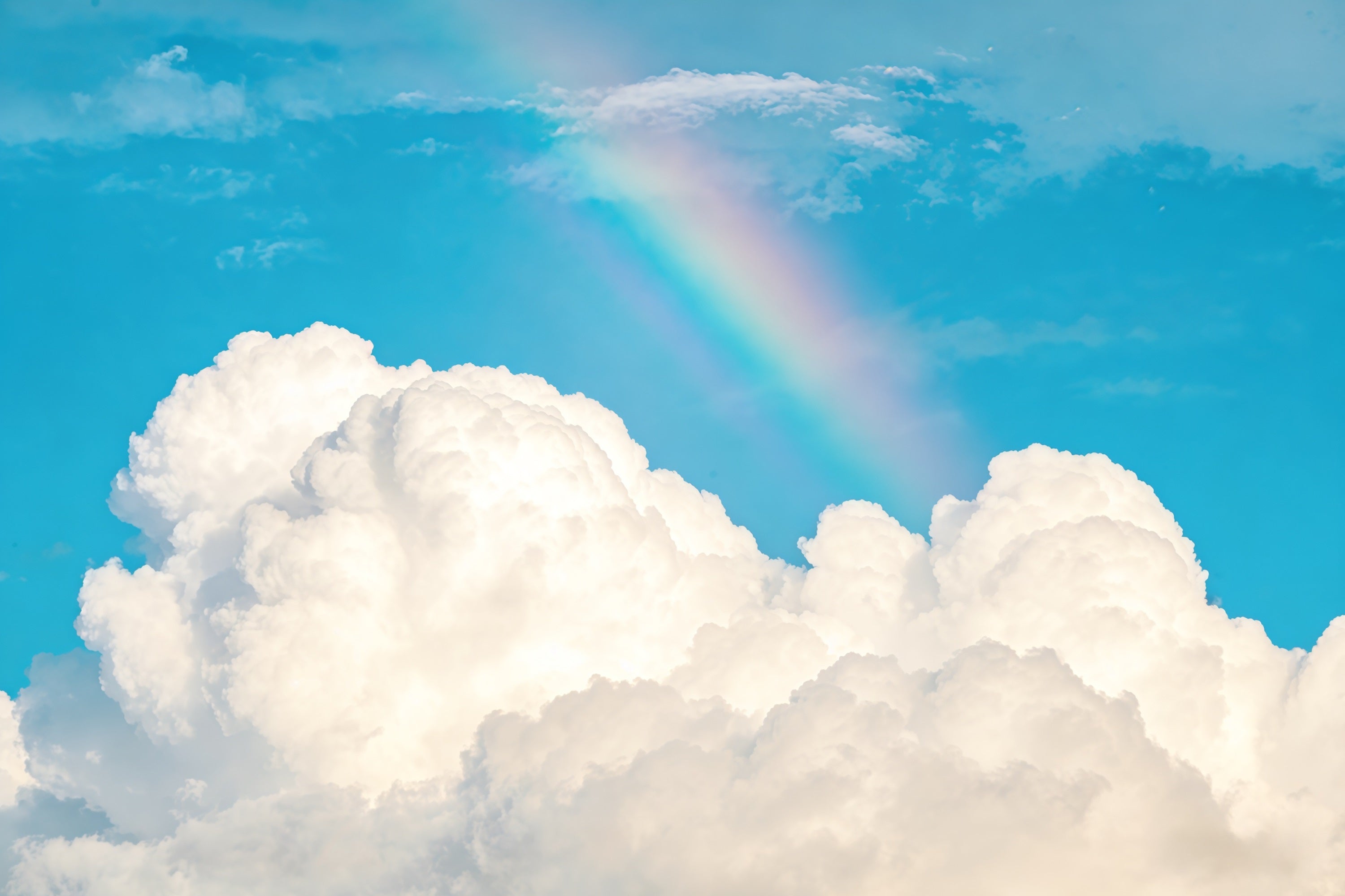 Blue Sky Photo Backdrop Rainbow Fluffy Clouds Sky Cloud Backdrop Photoshoot UK CSH62-130