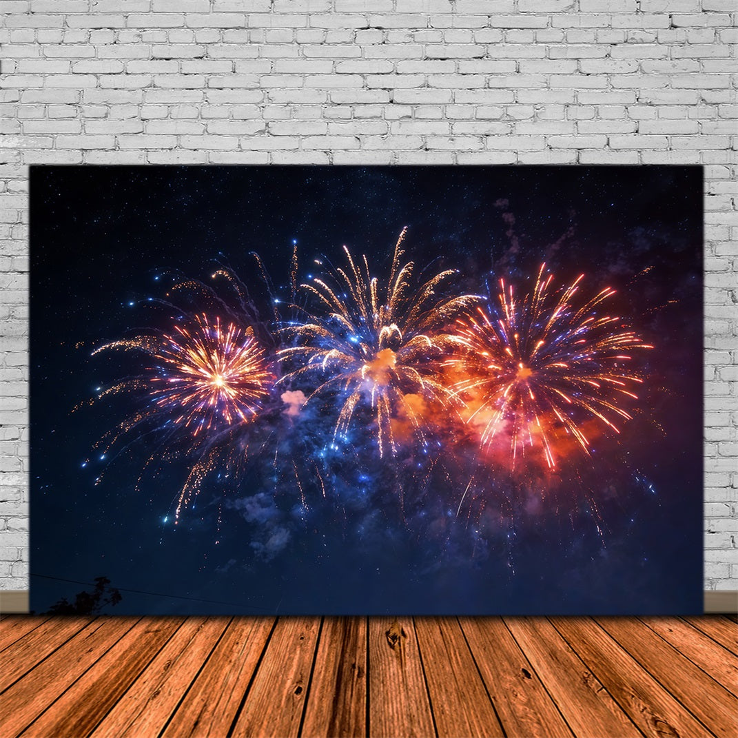 Sky Backdrop Colorful Fireworks Night Sky Firework Backdrop UK CSH62-136