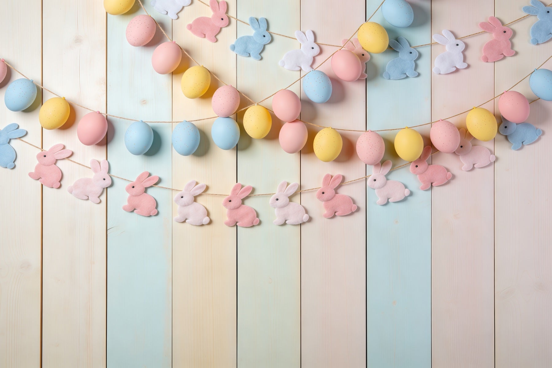 Easter Egg Backdrop Bunny Garland Pastel Wood Photo Backdrops Easter UK CSH62-70