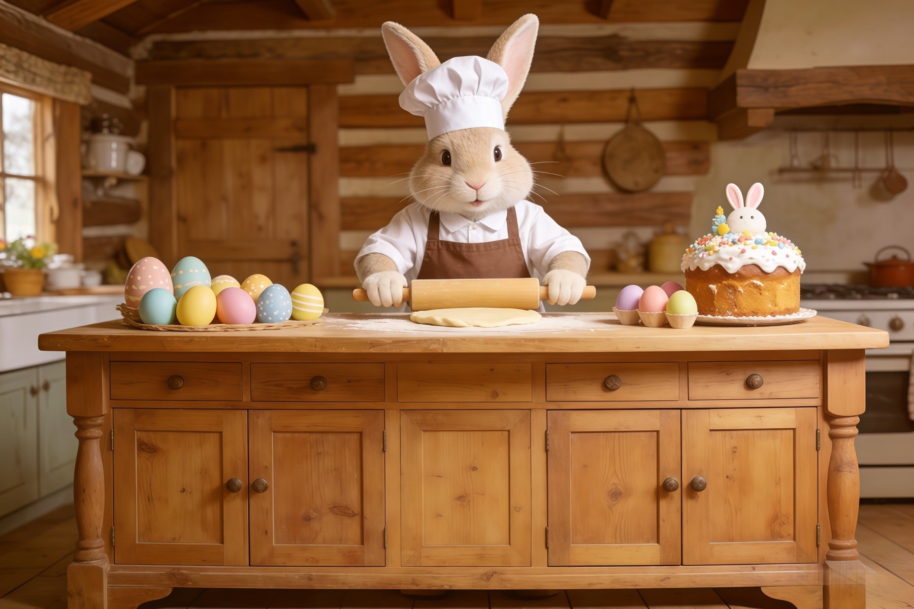 Easter Bunny Backdrop Baker Rabbit Cake Kitchen Easy Easter Backdrop UK CSH62-72