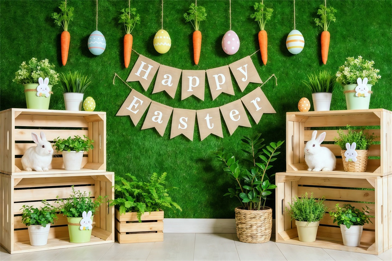Happy Easter Backdrop Banner Decor Bunny Crates Easter Backdrop Backdrops UK CSH62-84