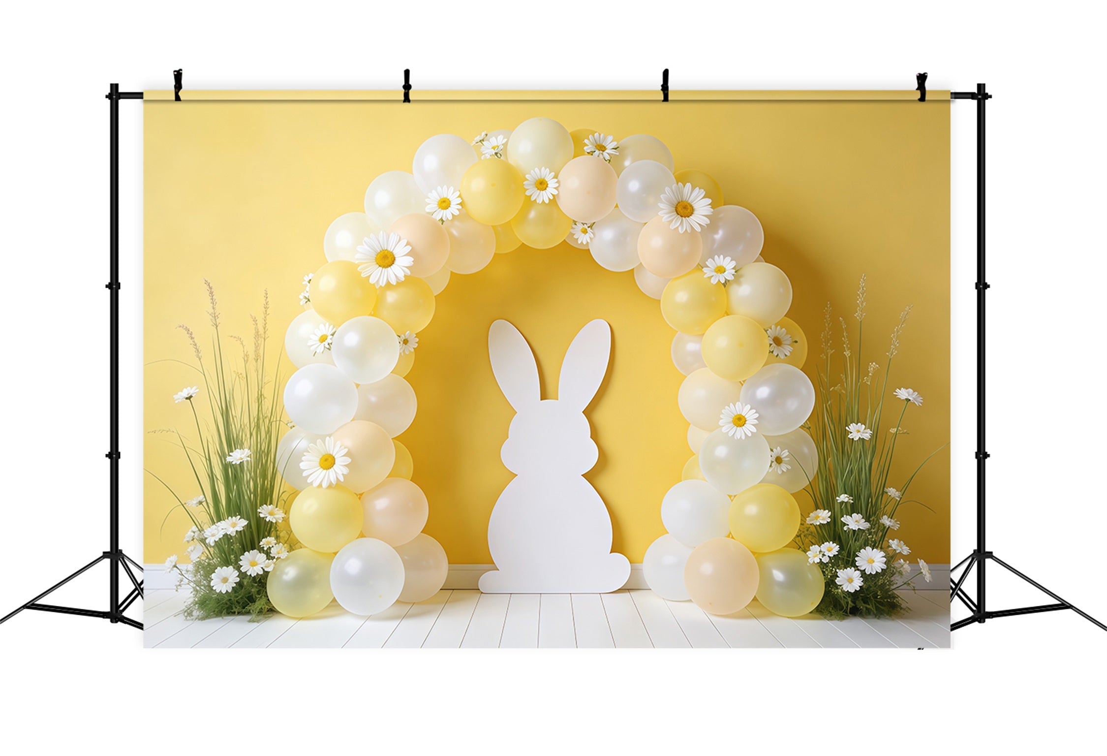 Easter Spring Backdrop Balloon Arch Daisy Silhouette Backdrop For Easter Pictures UK CSH62-94