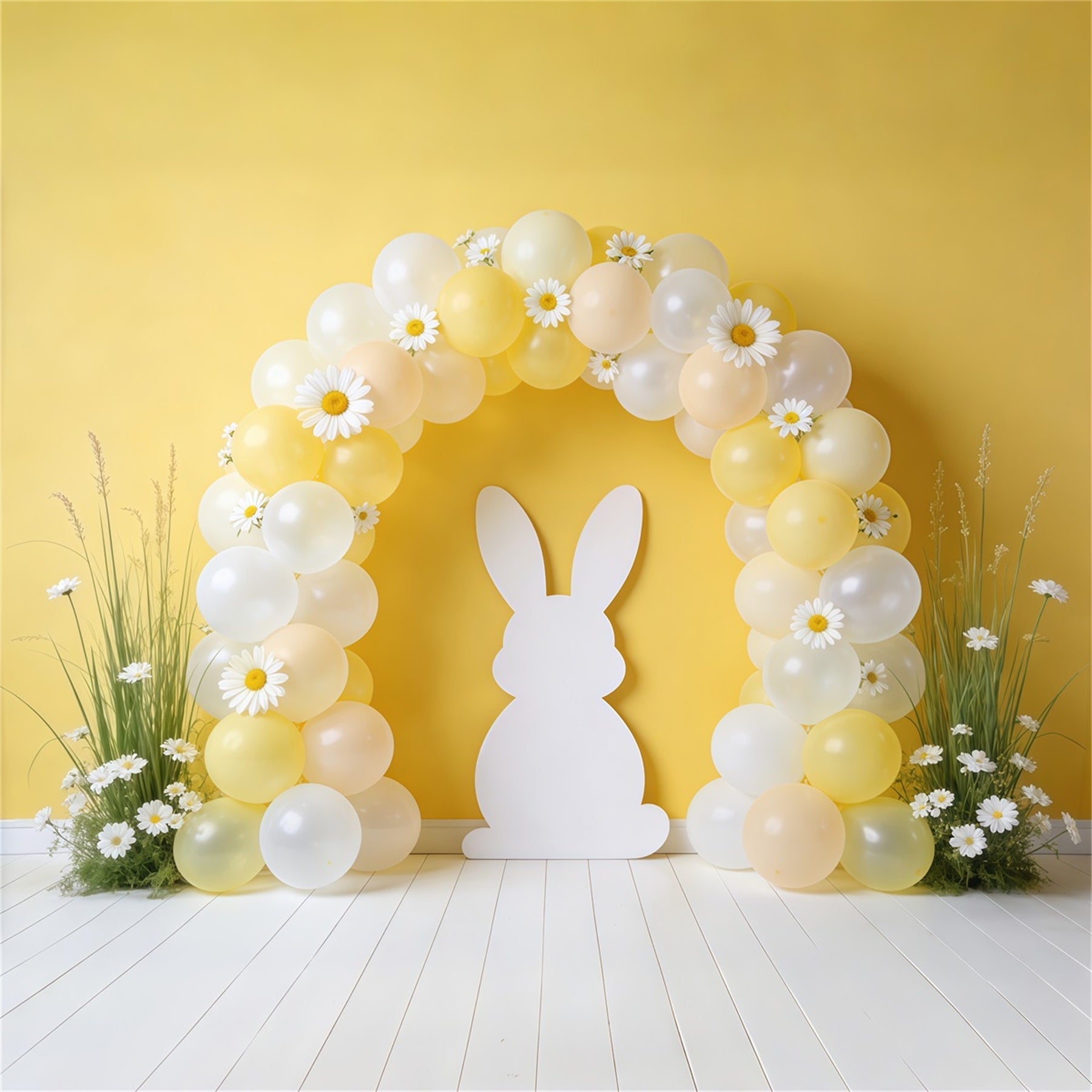Easter Spring Backdrop Balloon Arch Daisy Silhouette Backdrop For Easter Pictures UK CSH62-94