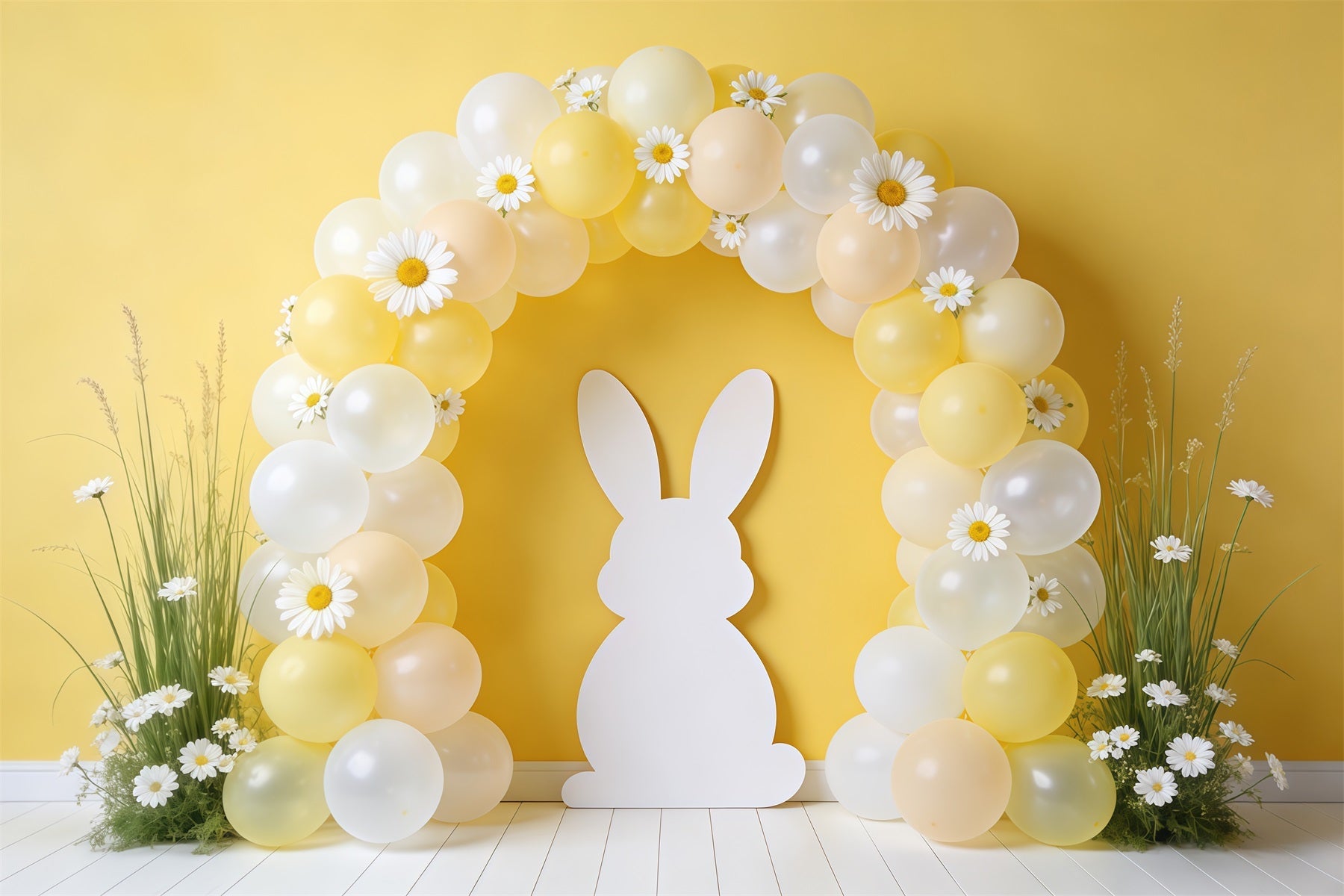 Easter Spring Backdrop Balloon Arch Daisy Silhouette Backdrop For Easter Pictures UK CSH62-94