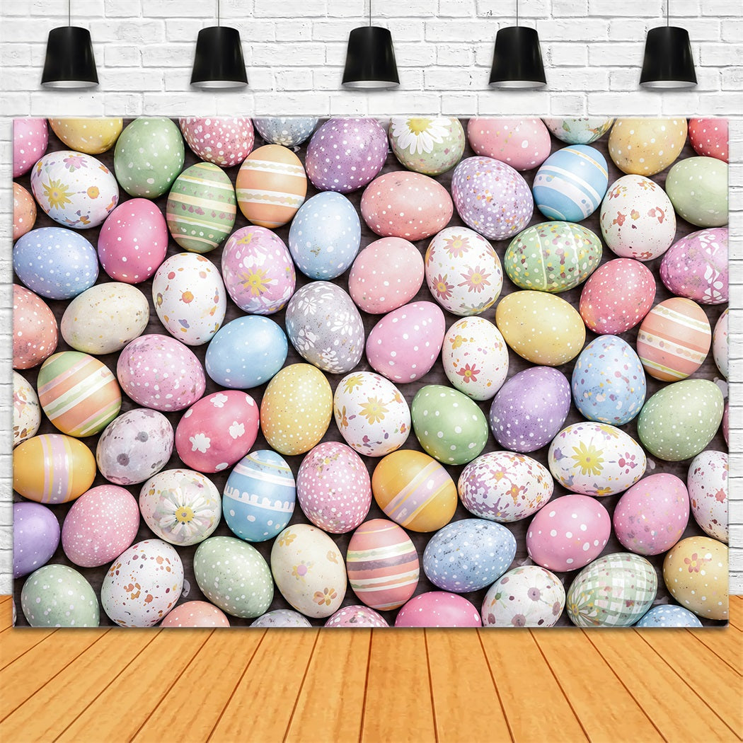 Easter Egg Backdrop Colorful Painted Eggs Pattern Easter Photo Backdrop Ideas UK CSH63-10