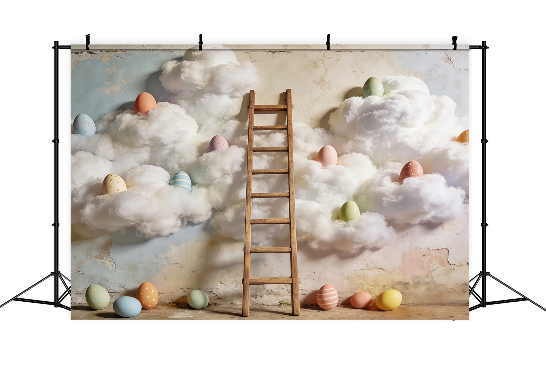 Easter Egg Backdrop Dream Cloud Wall Ladder Pastel Eggs Backdrop Easter UK CSH63-16