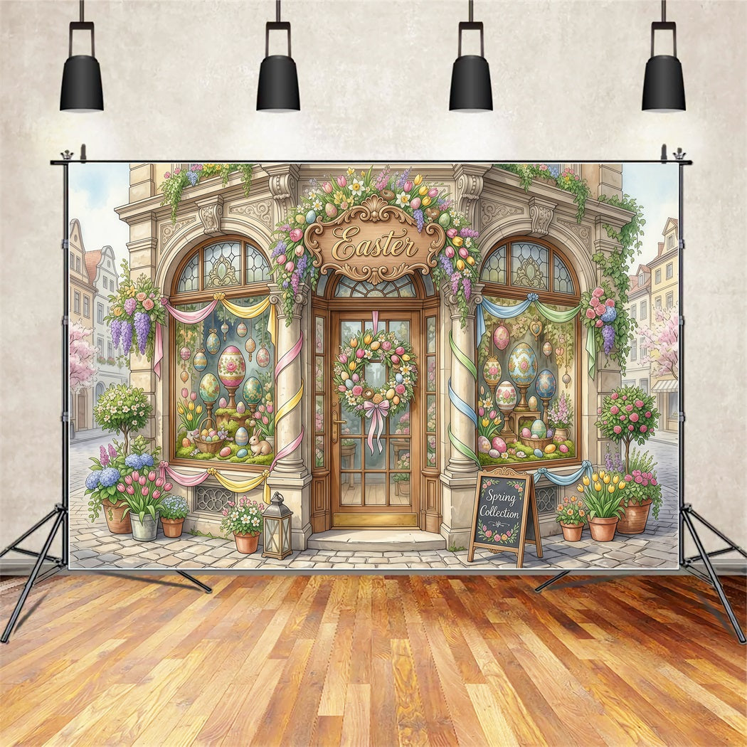 Easter Fairytale Backdrop Vintage Easter Flower Shop Photography Backdrop Easter UK CSH63-34