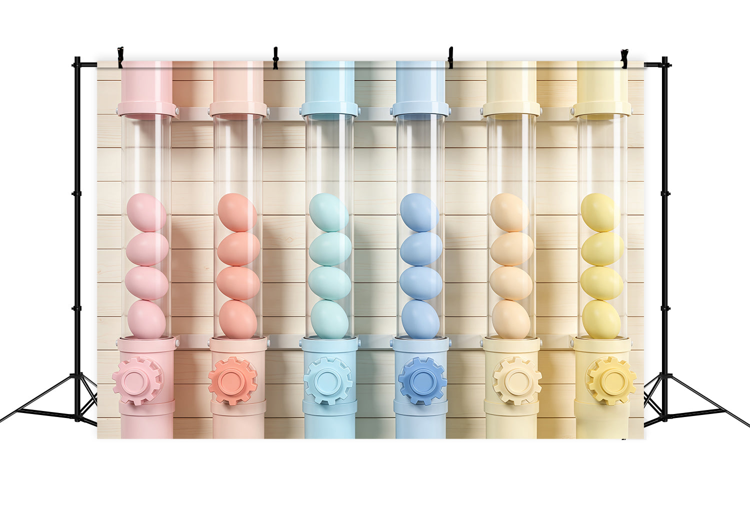 Happy Easter Backdrop Pastel Egg Tube Factory Display Photography Backdrops Easter UK CSH63-37