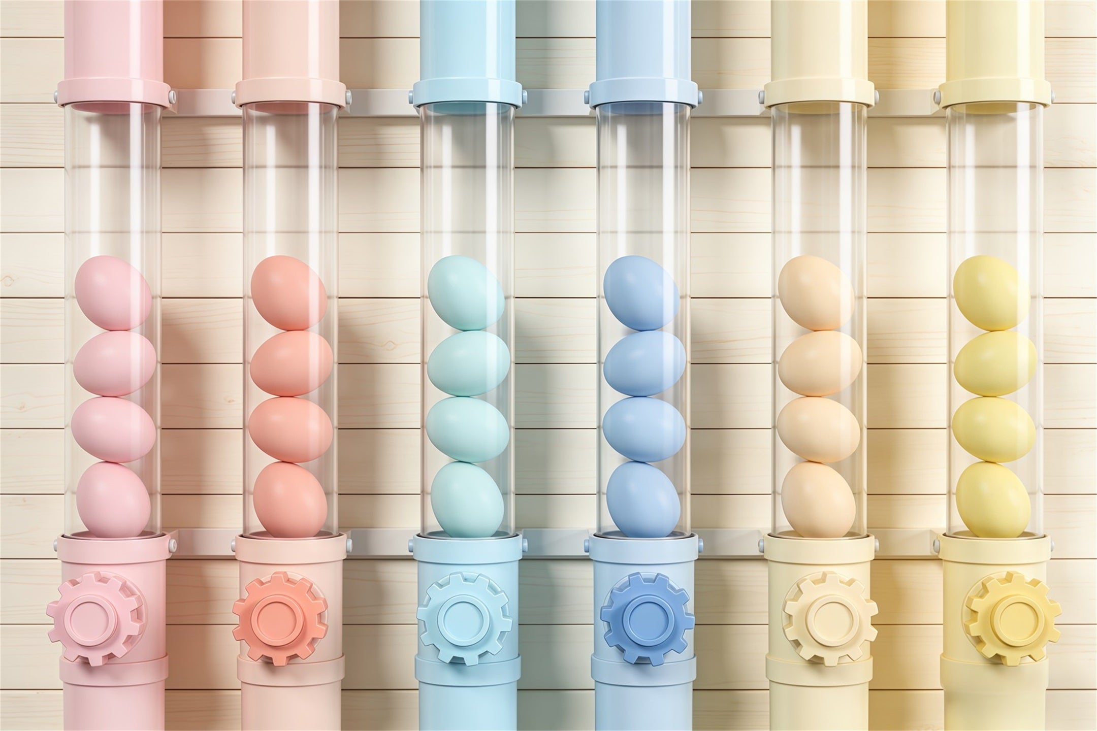 Happy Easter Backdrop Pastel Egg Tube Factory Display Photography Backdrops Easter UK CSH63-37