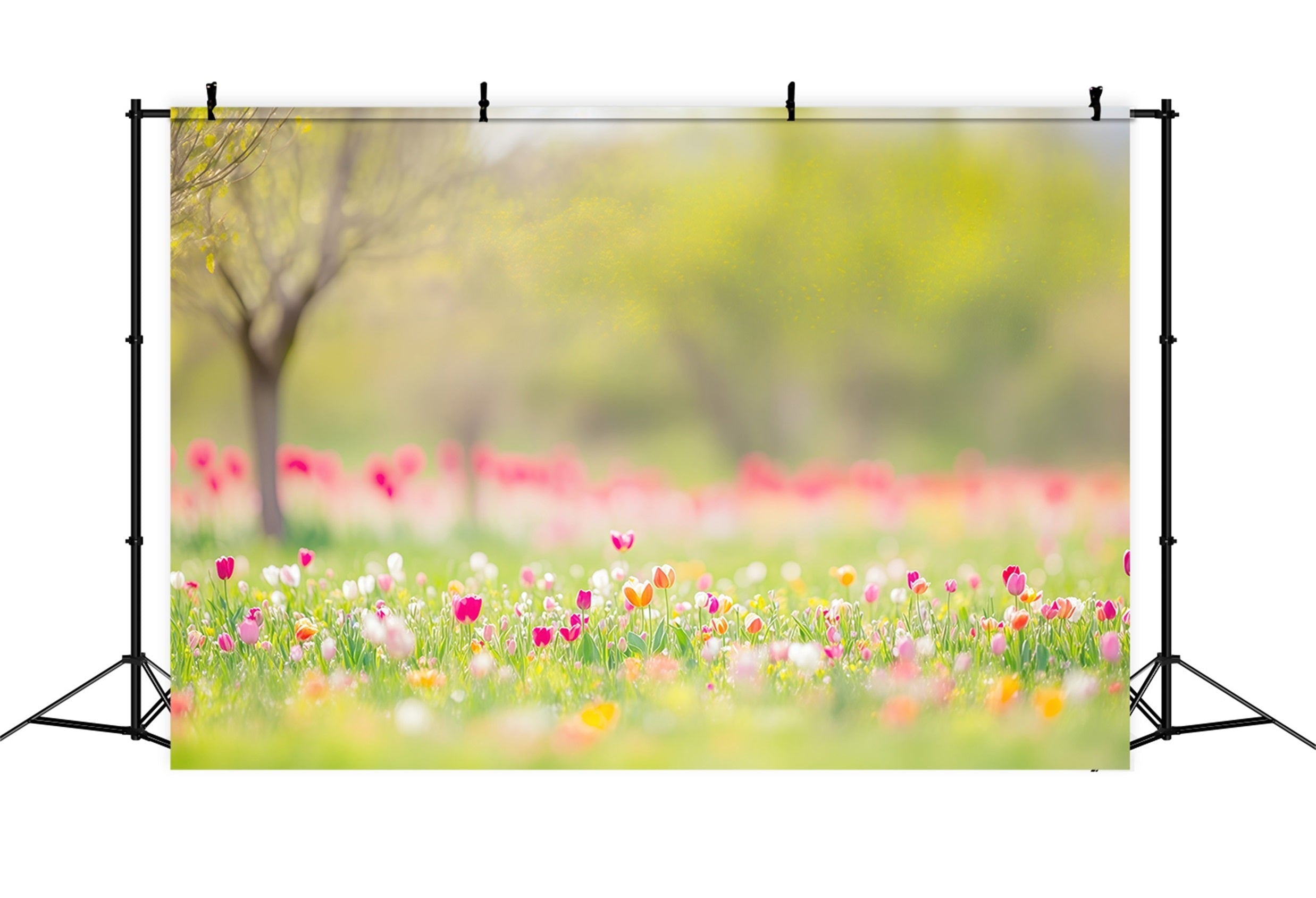Easter Natural Backdrop Spring Tulip Meadow Trees Easter Themed Backdrops UK CSH63-45