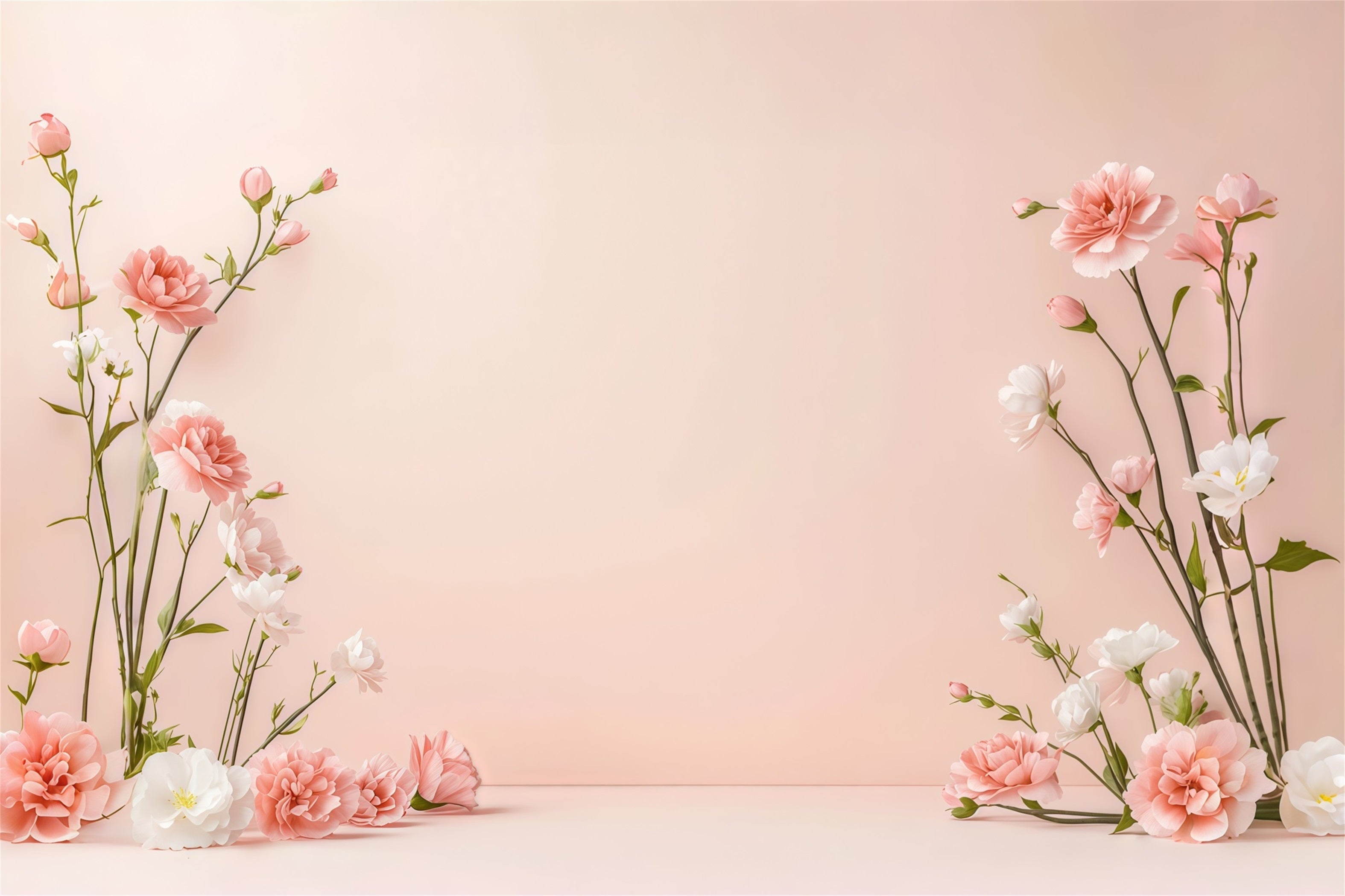 Floral Wreath Mother's Day Backdrop Minimal Blush Flower Border Mothers Day Backdrop UK CSH63-65