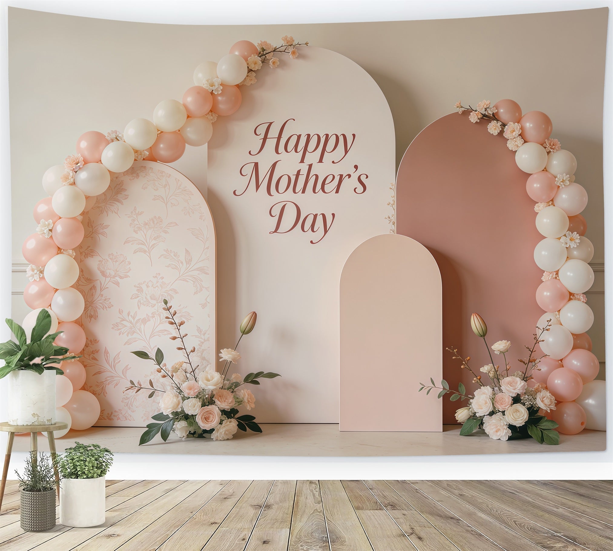 Mother’s Day Lettering Backdrop Blush Balloon Arch Panel Mother's Day Photo Backdrop UK CSH63-68