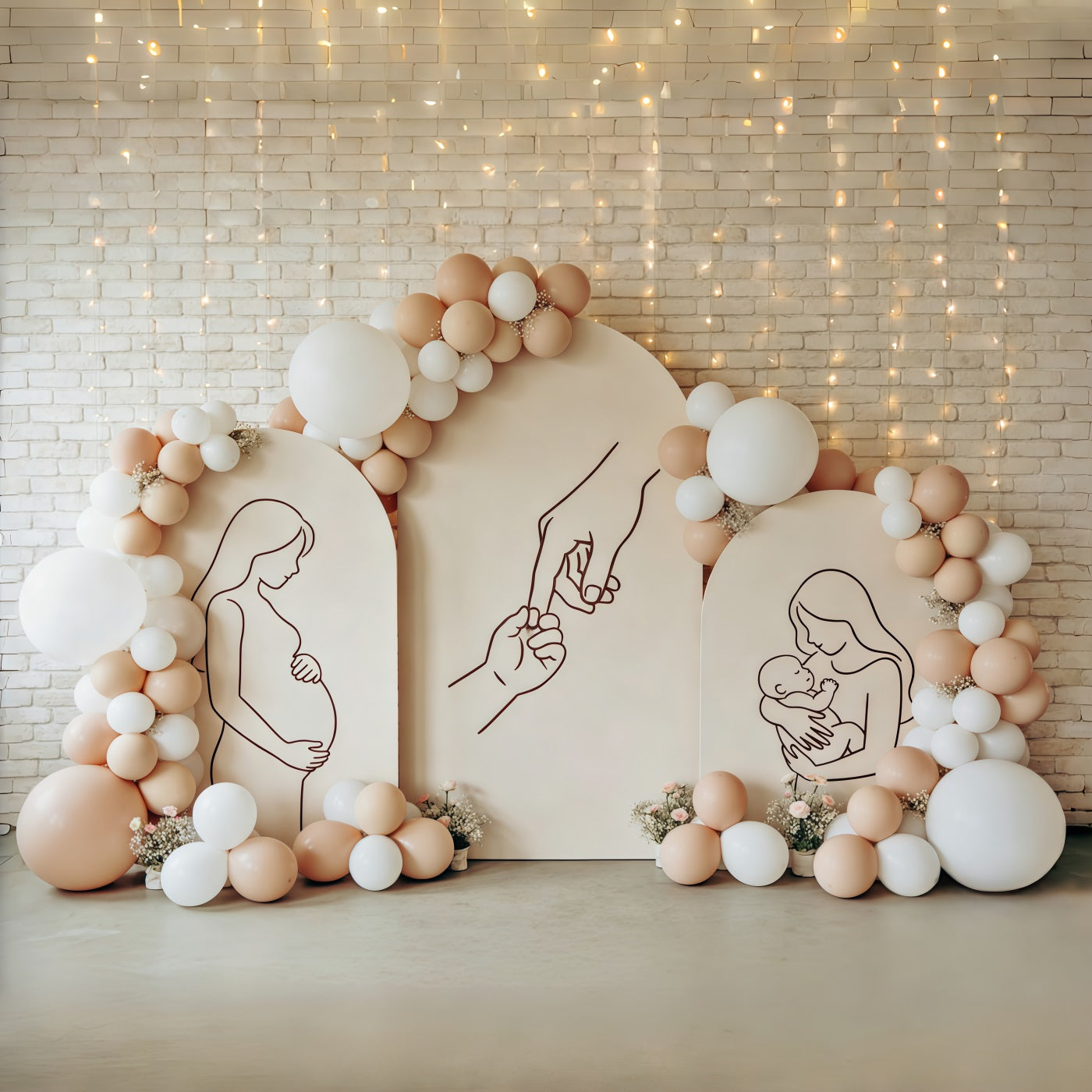 Mother Daughter Silhouette Mother's Day Backdrop Arch Balloon Motherhood Journey Mother Day Backdrop UK CSH63-83