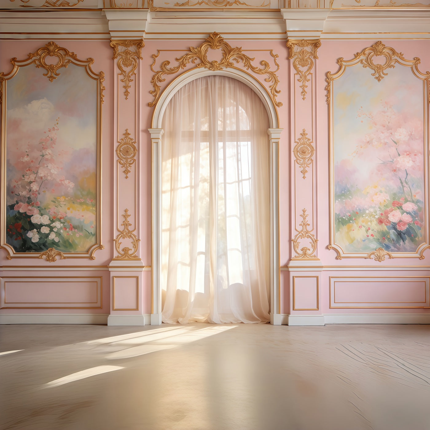 Rococo Floral Mother's Day Backdrop Blush Wall Floral Archway Mother's Day Photoshoot Backdrop UK CSH63-87