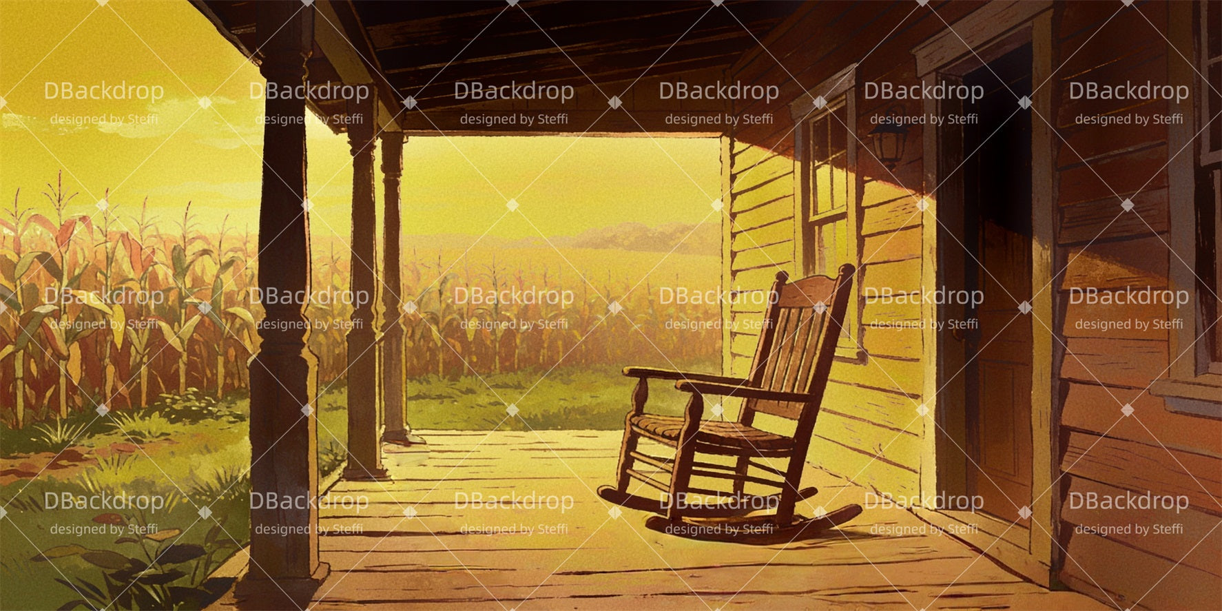 Performance Backdrop Country Cottage Porch Backdrop For Theater Play UK CSH63-T15