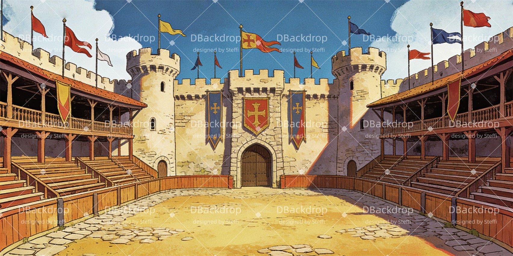 Theater Stage Backdrops Knight Training Ground Performance Backdrops UK CSH63-T27