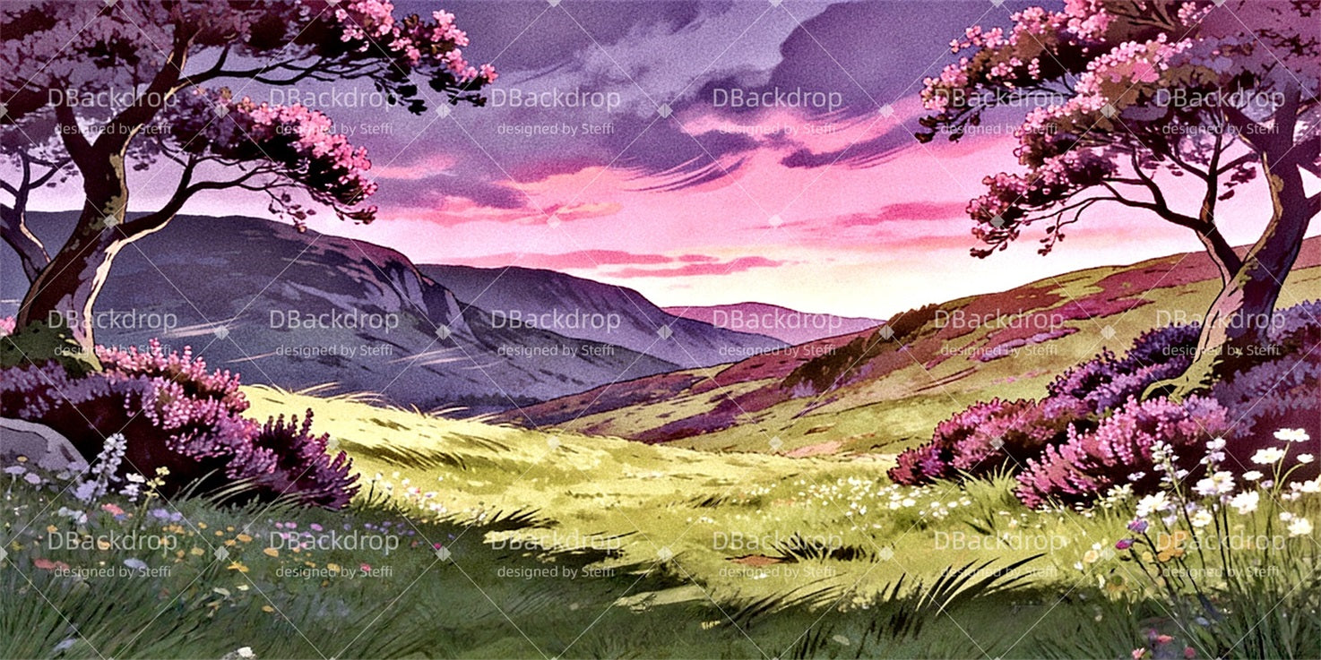 Stage Scenery Backdrops Heather on the Hill Movie Theater Backdrop UK CSH63-T5