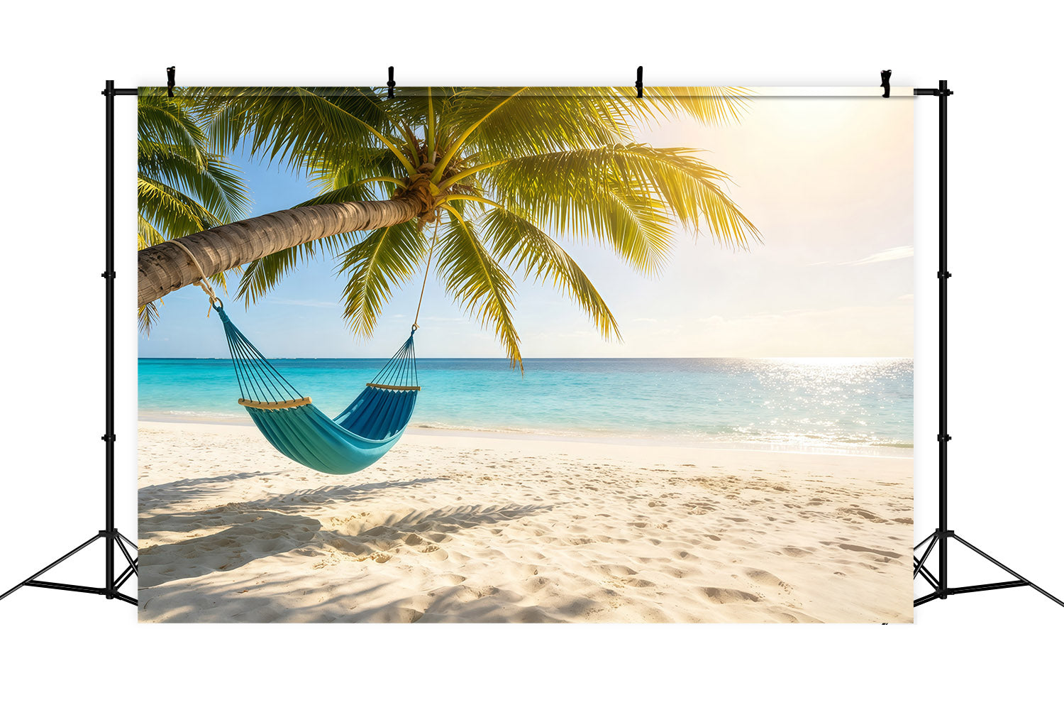 Beach Backdrop Sunny Palm Hammock Sea Escape Summer Backdrops UK CSH64-89
