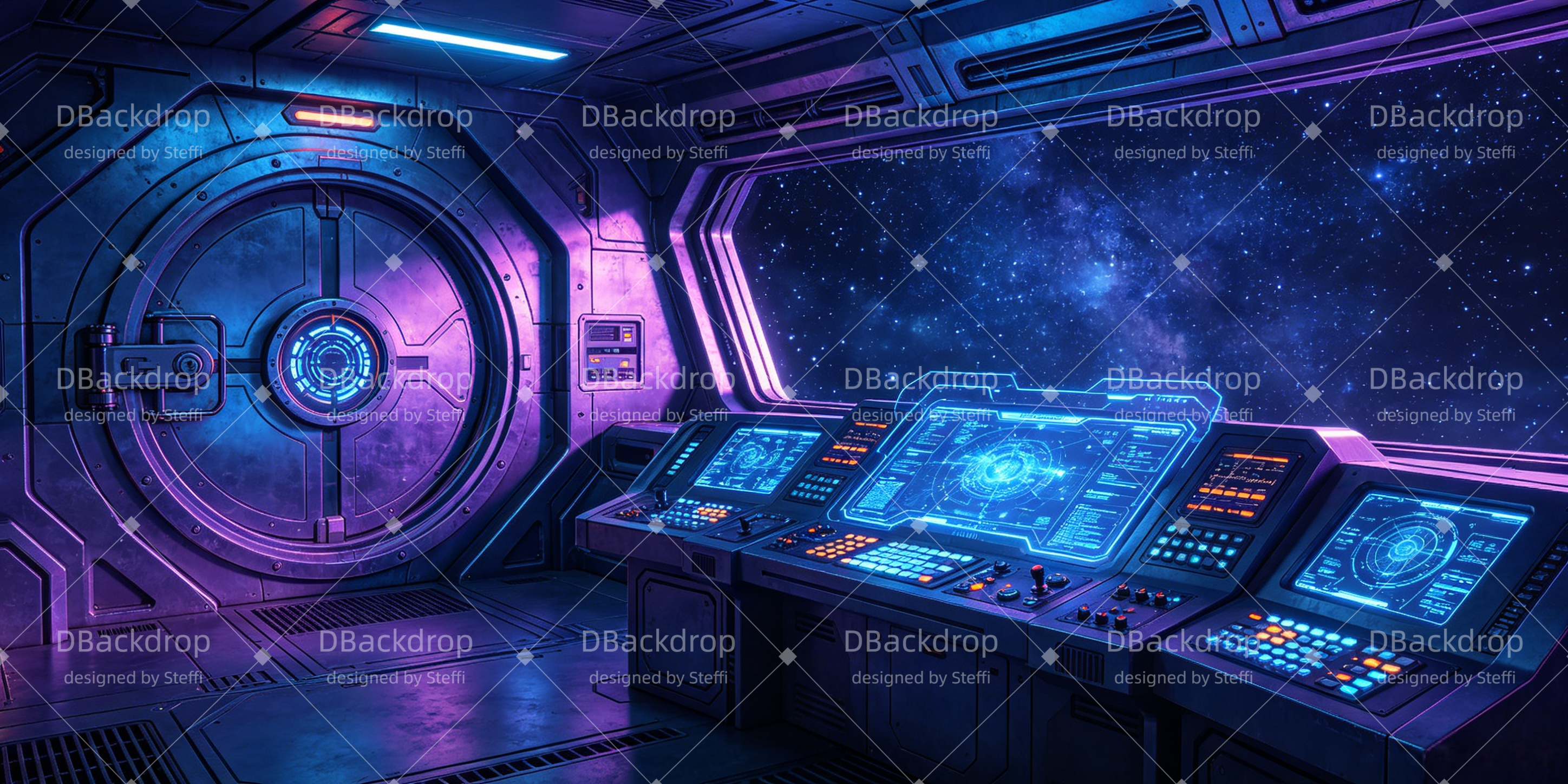 School Play Backdrops Futuristic Space Control Stage Backdrops UK CSH66-T40