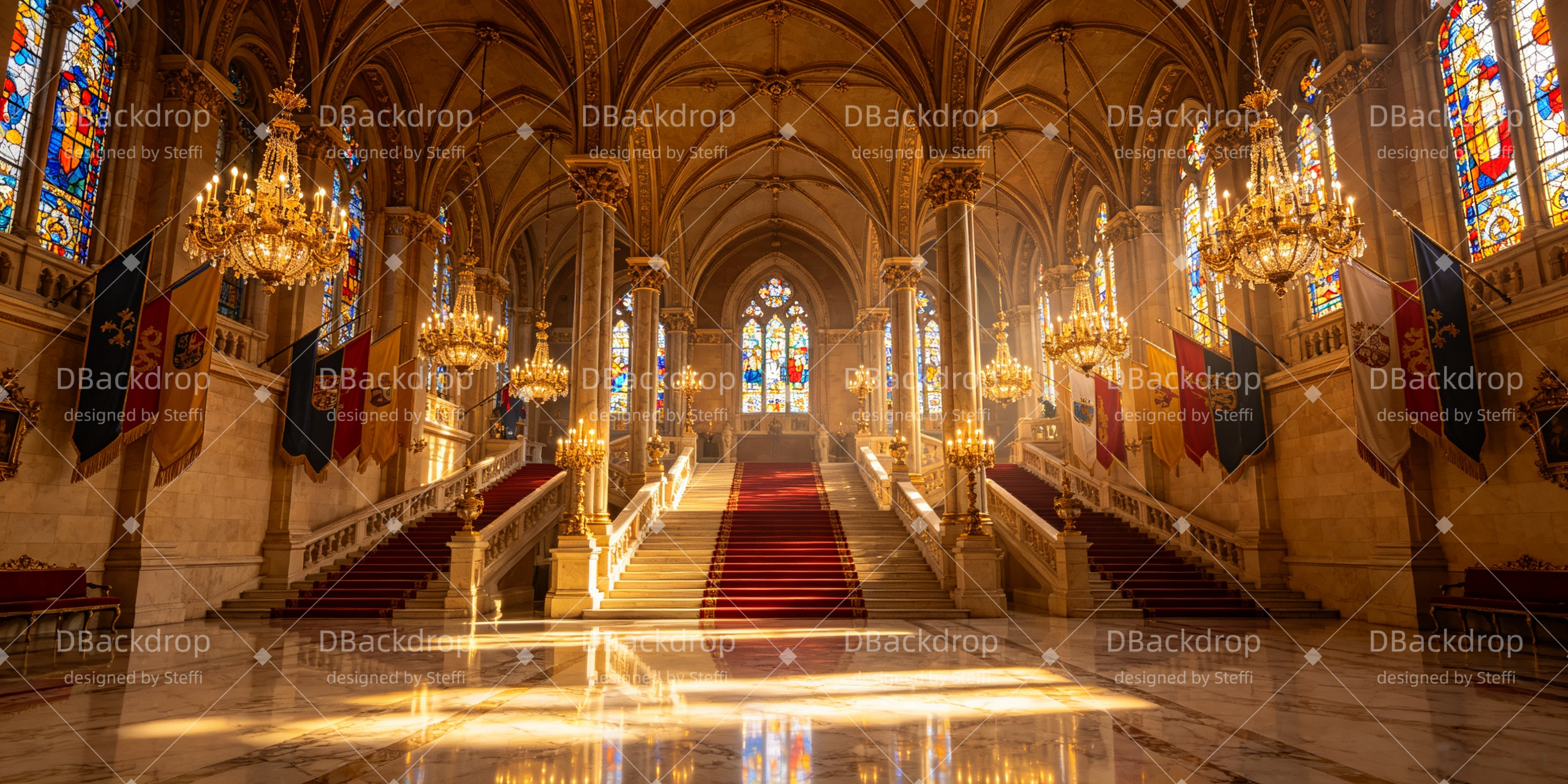 Church Stage Backdrops Grand Palace Staircase Theater Backdrop UK CSH66-T46