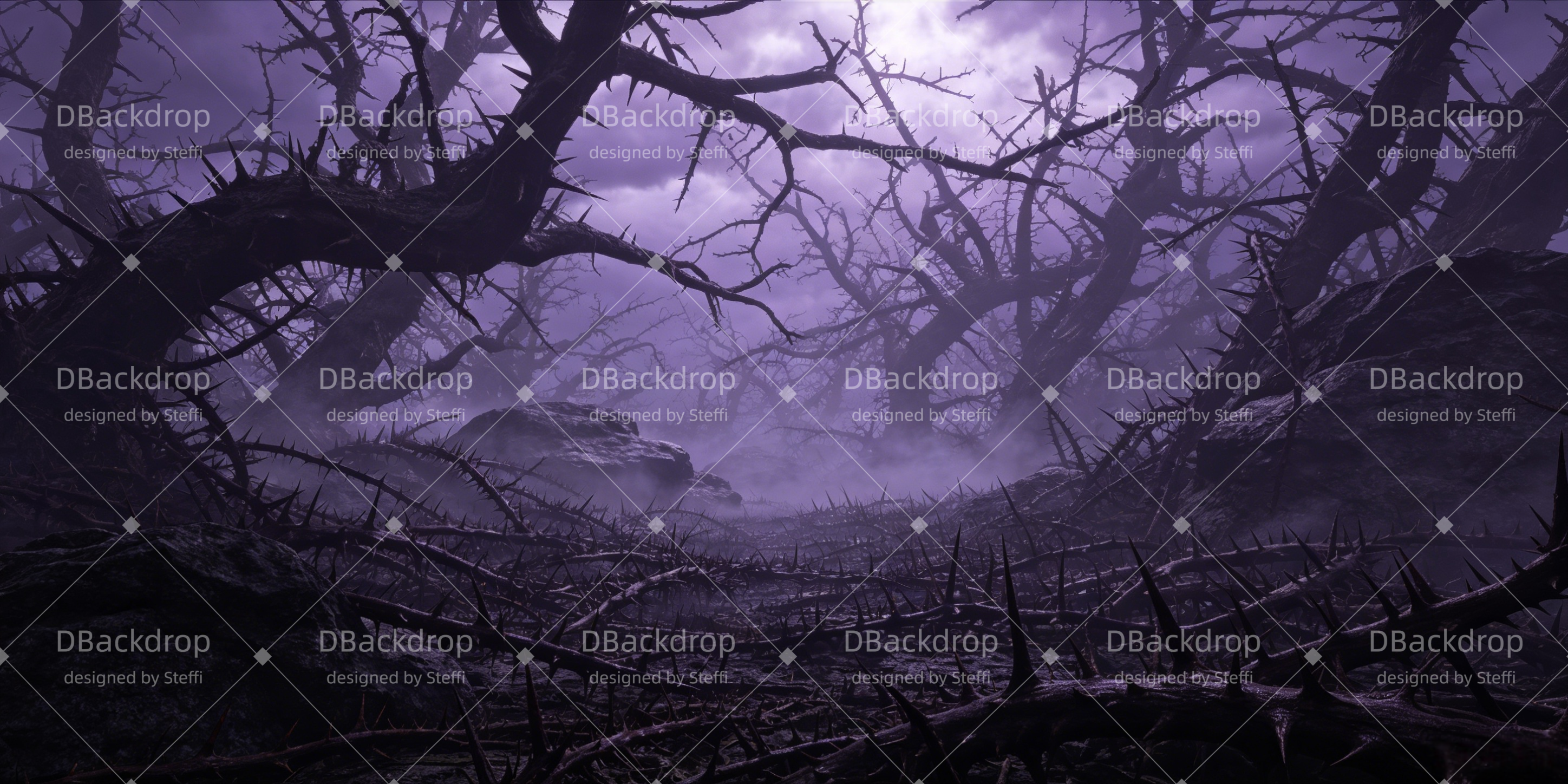 Forest Stage Backdrop Thorny Dark Forest Theater Backdrops UK CSH66-T48