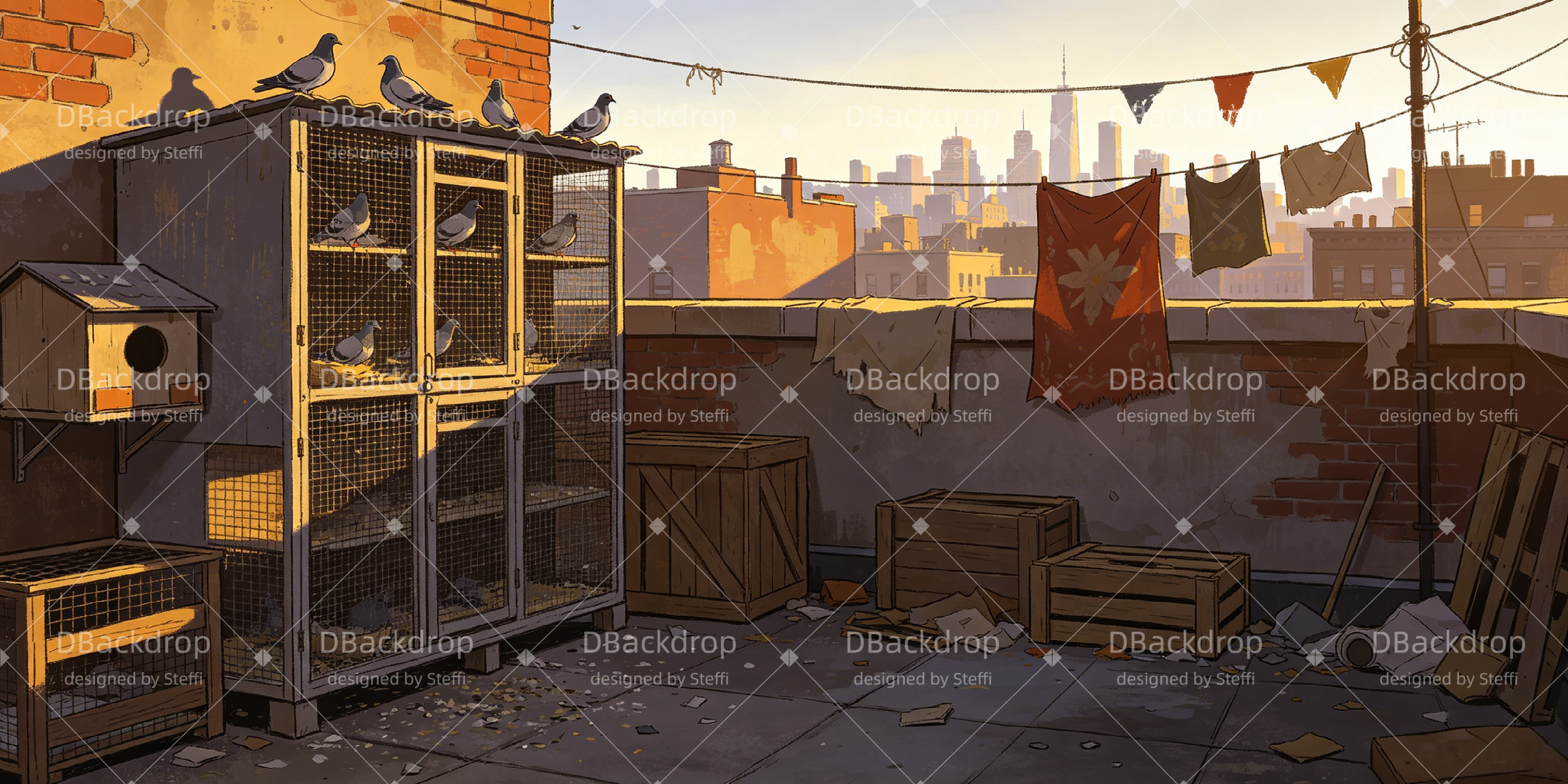 Theater Backdrops For Sale Urban Rooftop Performance Backdrops UK CSH66-T6