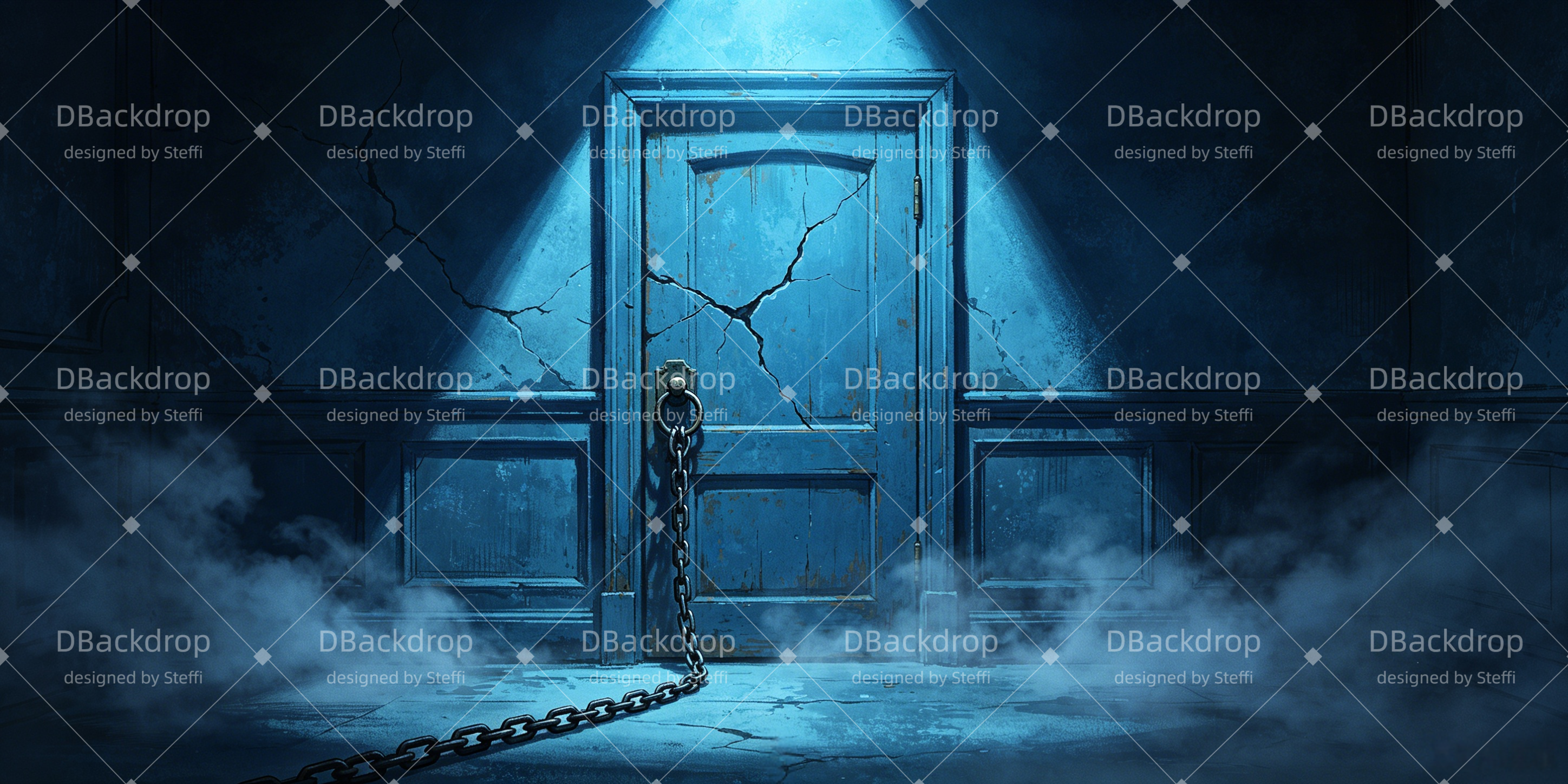 Theater Backdrop Chained Haunted Door Stage Backdrop UK Ideas CSH66-T65