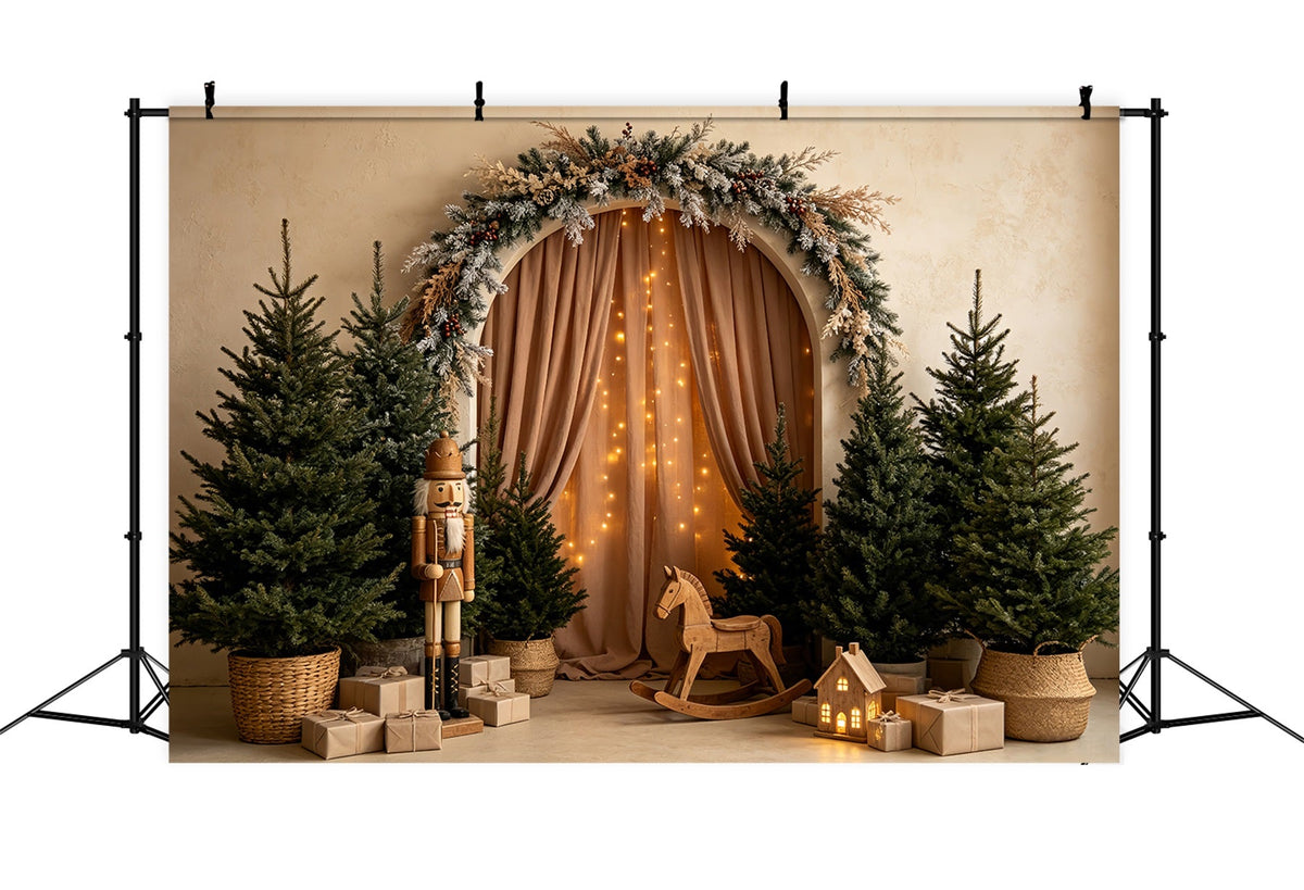 Christmas Tree Backdrop Woodland Arch Nutcracker Professional Christmas Backdrops UK CSH68-58