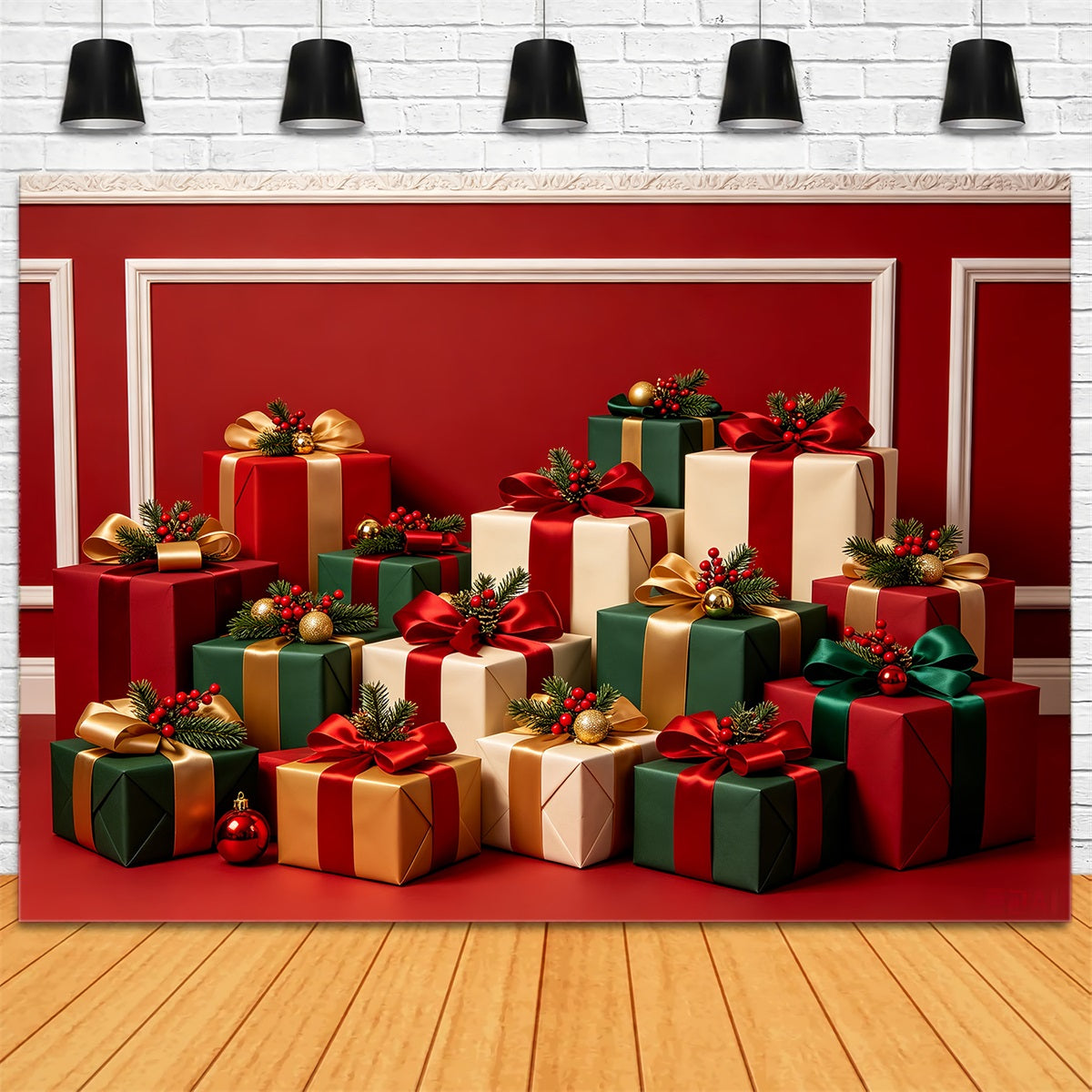 Christmas Gift Backdrop Luxury Gift Box Display Studio Backdrops Christmas UK CSH68-73