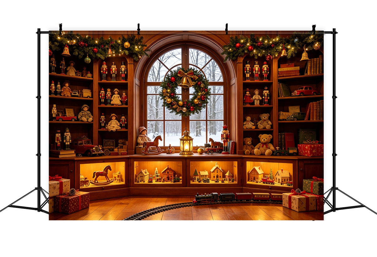 Christmas Themed Backdrops Nutcracker Toy Library Display Christmas Wall Backdrop UK CSH69-36