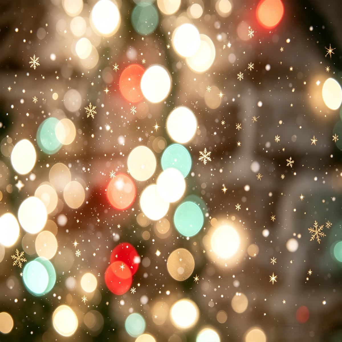 Christmas Lights Backdrop Festive Snowflake Bokeh High Resolution Christmas Photo Backdrop UK CSH69-94