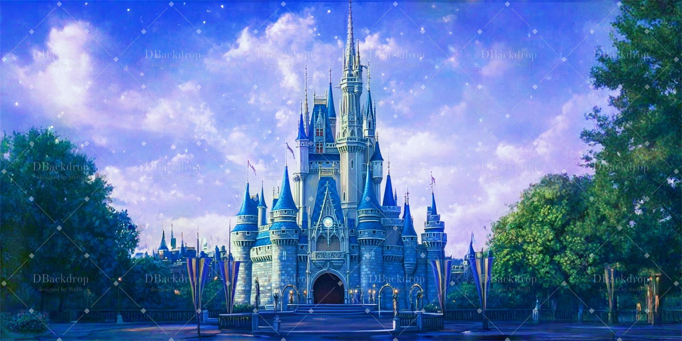 Theater Stage Backdrop Castle Night Scenery Backdrops for Theater UK CSH59-T41