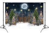 Christmas Tree Night Moon Backdrop for Photography D820