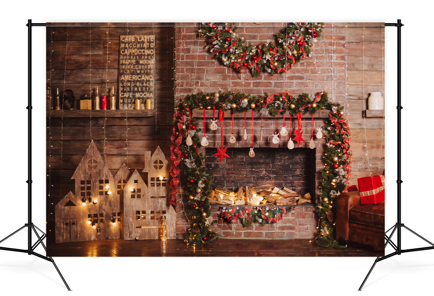 Christmas Decorations Brick Wall Photography backdrop UK DBD-19186