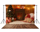Christmas Sofa Gift Fireplace Photography Backdrop UK DBD-H19192