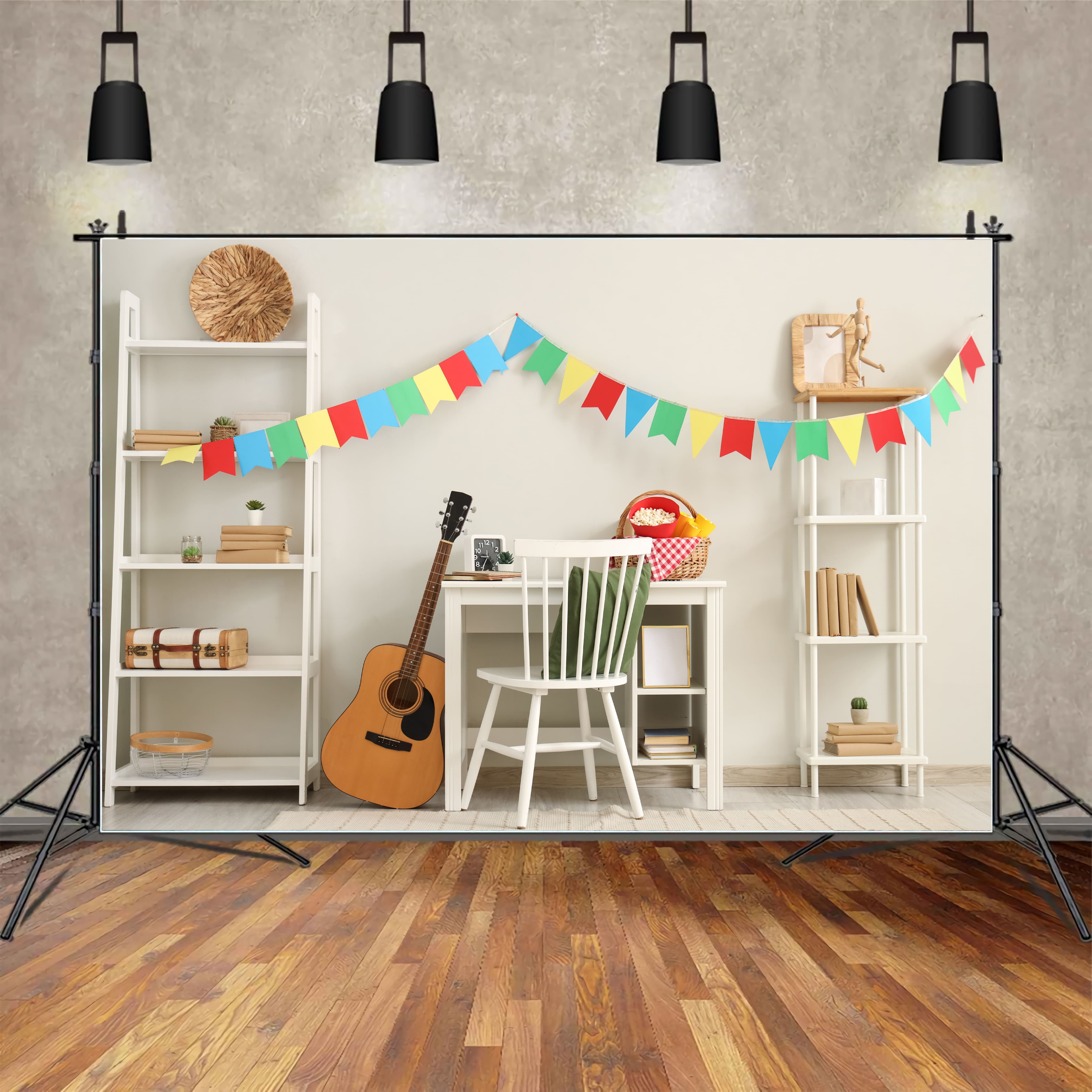 Decorated Study Room Back To School Backdrop UK DBD7-14