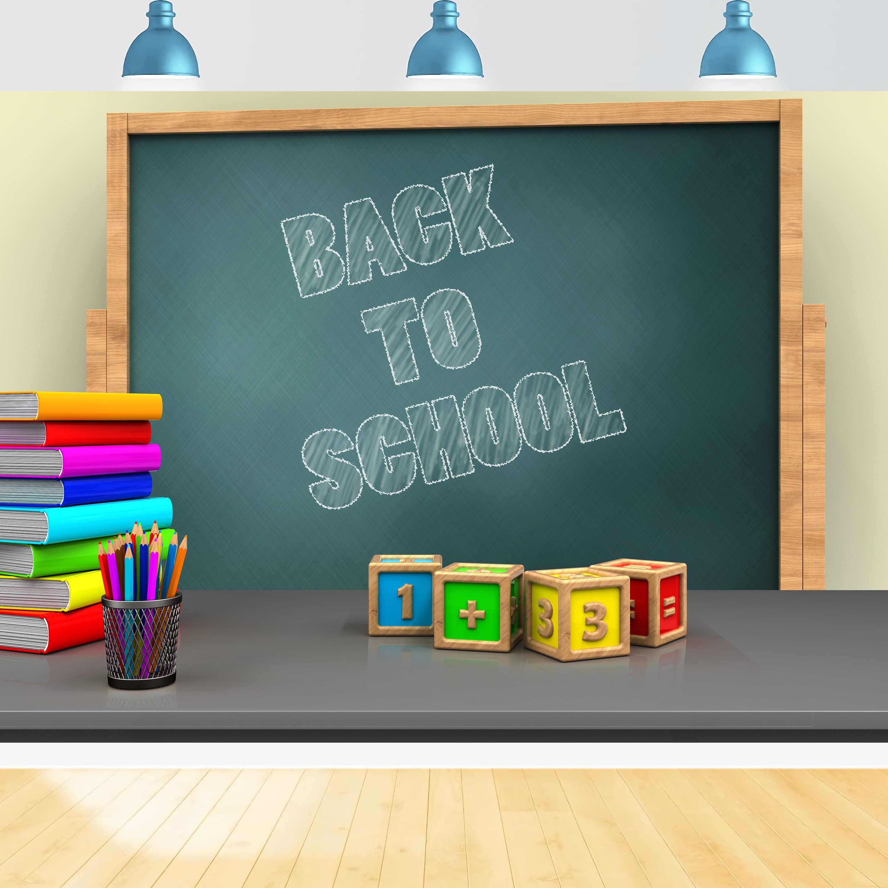 Chalkboard Back to School Cubes Backdrop UK DBD7-16