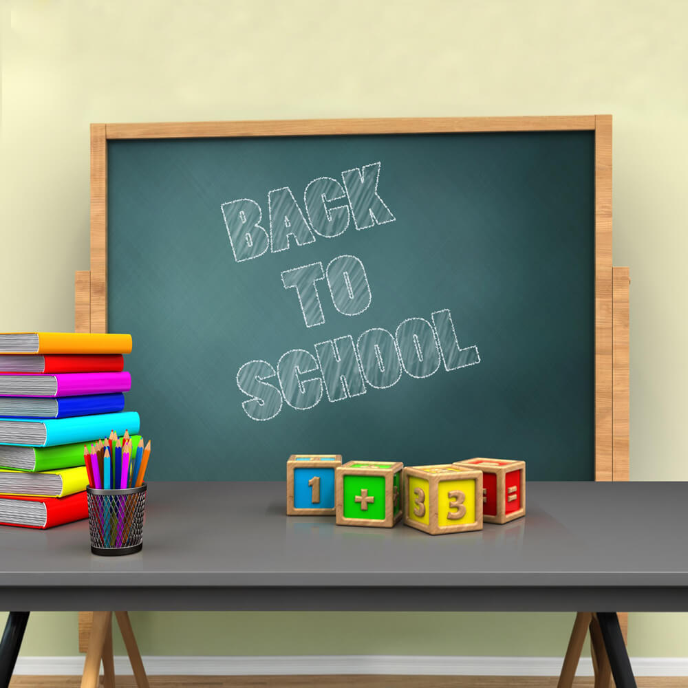 Chalkboard Back to School Cubes Backdrop UK DBD7-16