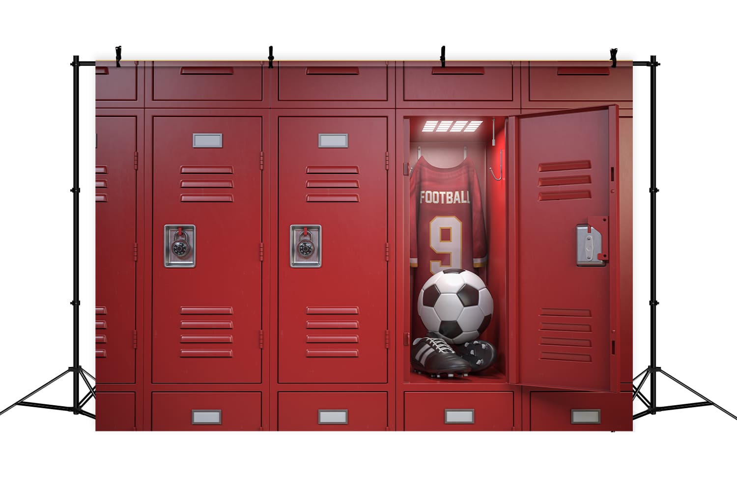 School Wardrobe Locker Football Backdrop UK DBD7-26