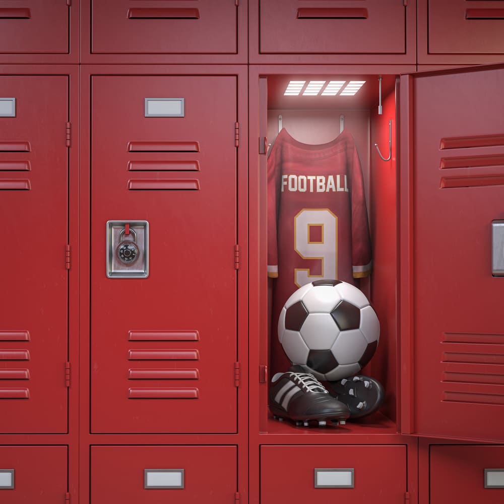 School Wardrobe Locker Football Backdrop UK DBD7-26