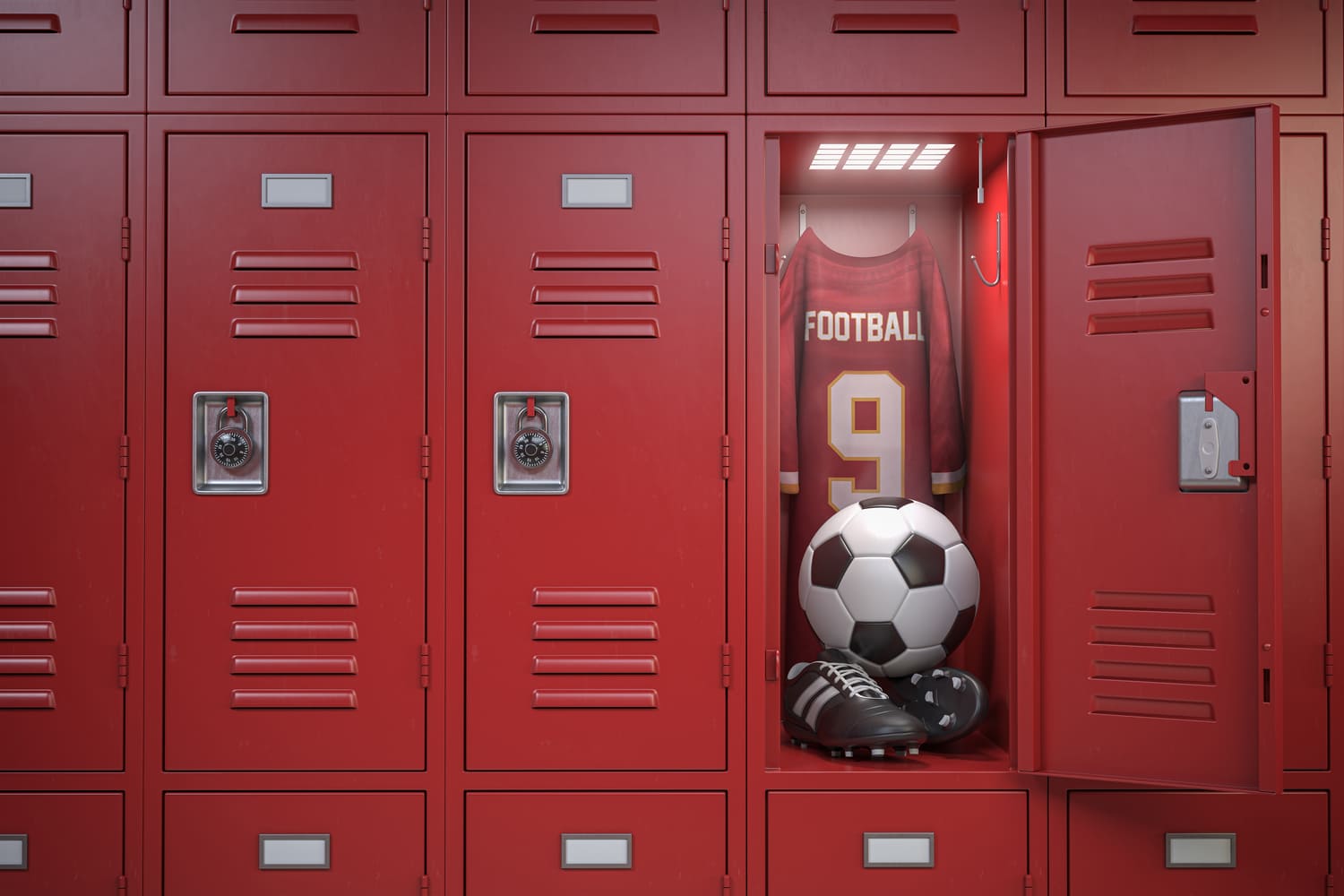 School Wardrobe Locker Football Backdrop UK DBD7-26