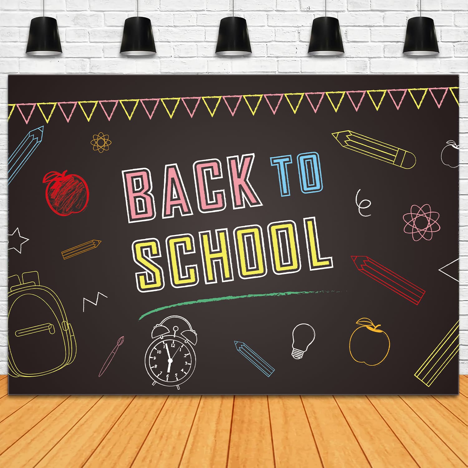 Back to School Black Board Drawing Backdrop UK DBD7-3