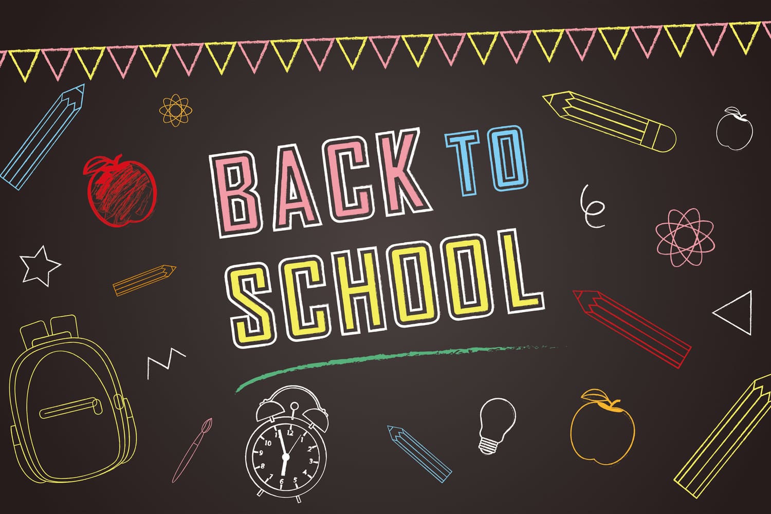 Back to School Black Board Drawing Backdrop UK DBD7-3