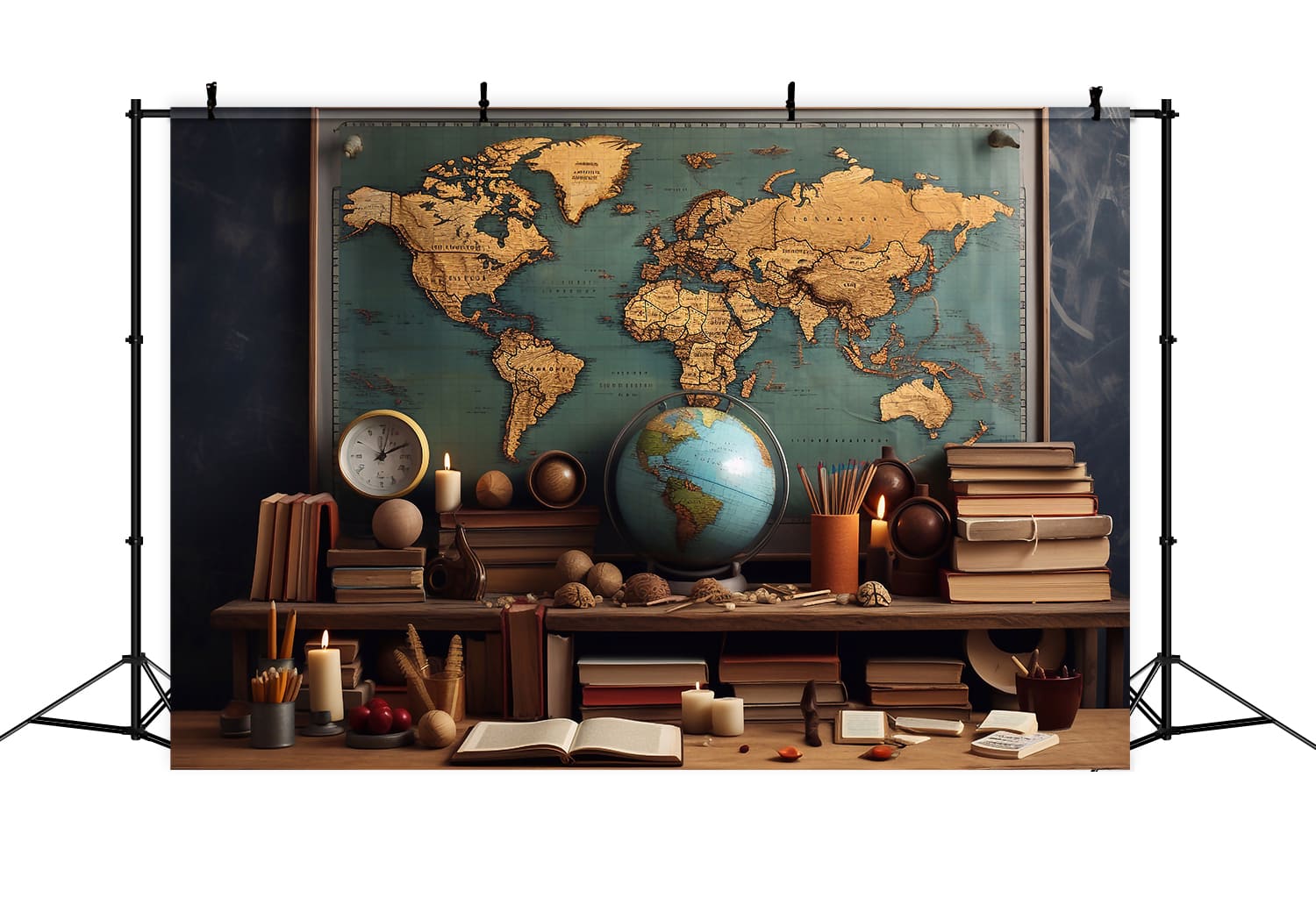 Back to School Globe Math Board Backdrop UK DBD7-31