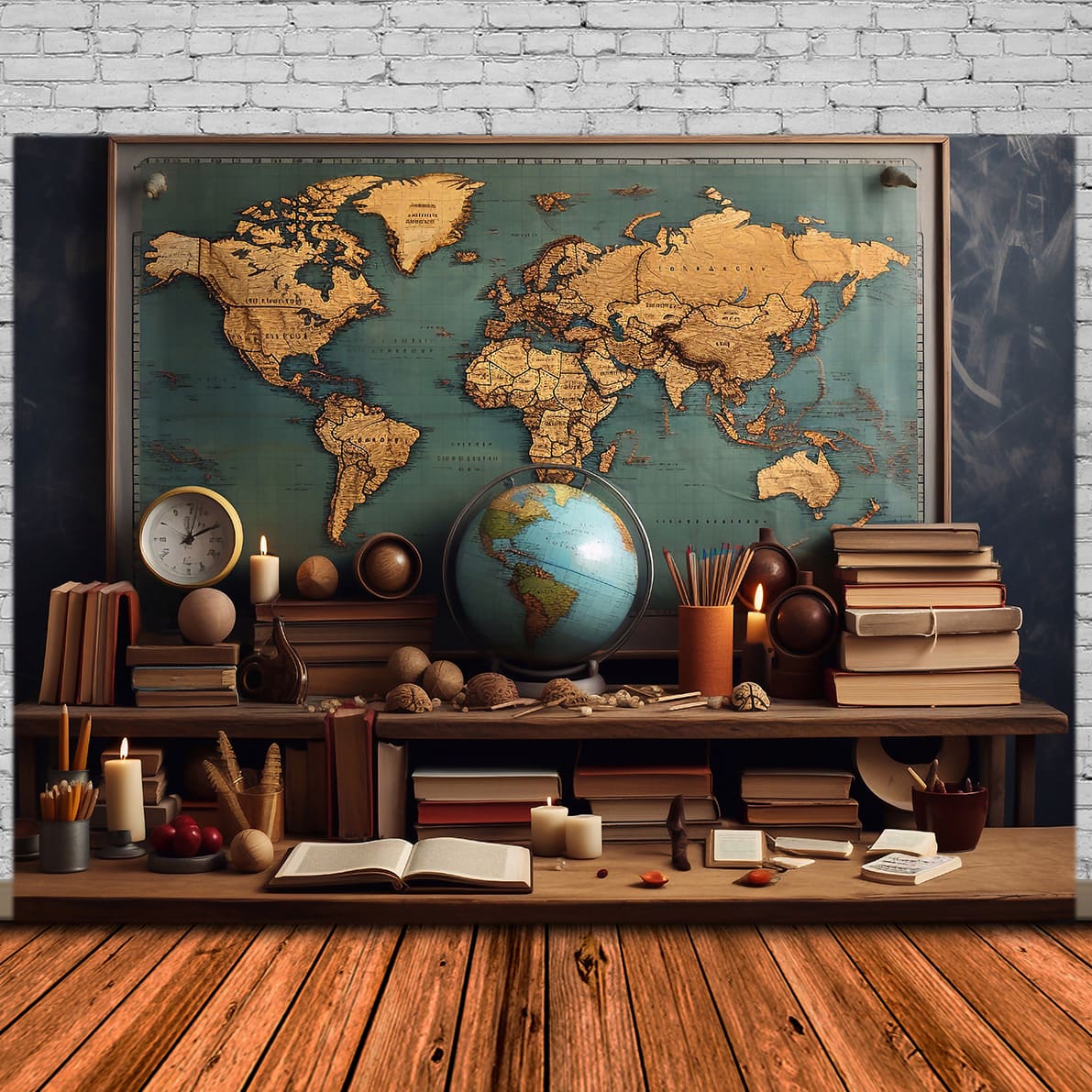 Back to School Globe Math Board Backdrop UK DBD7-31