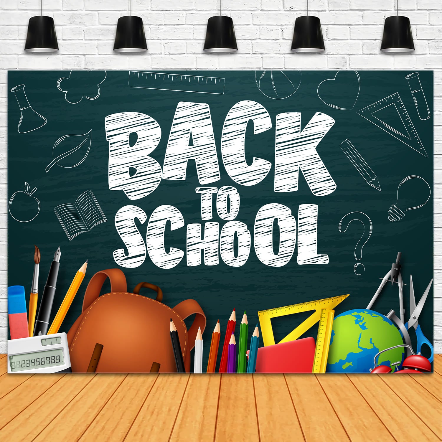 Back to School Chalkboard Graffiti Photo Backdrop UK DBD7-4