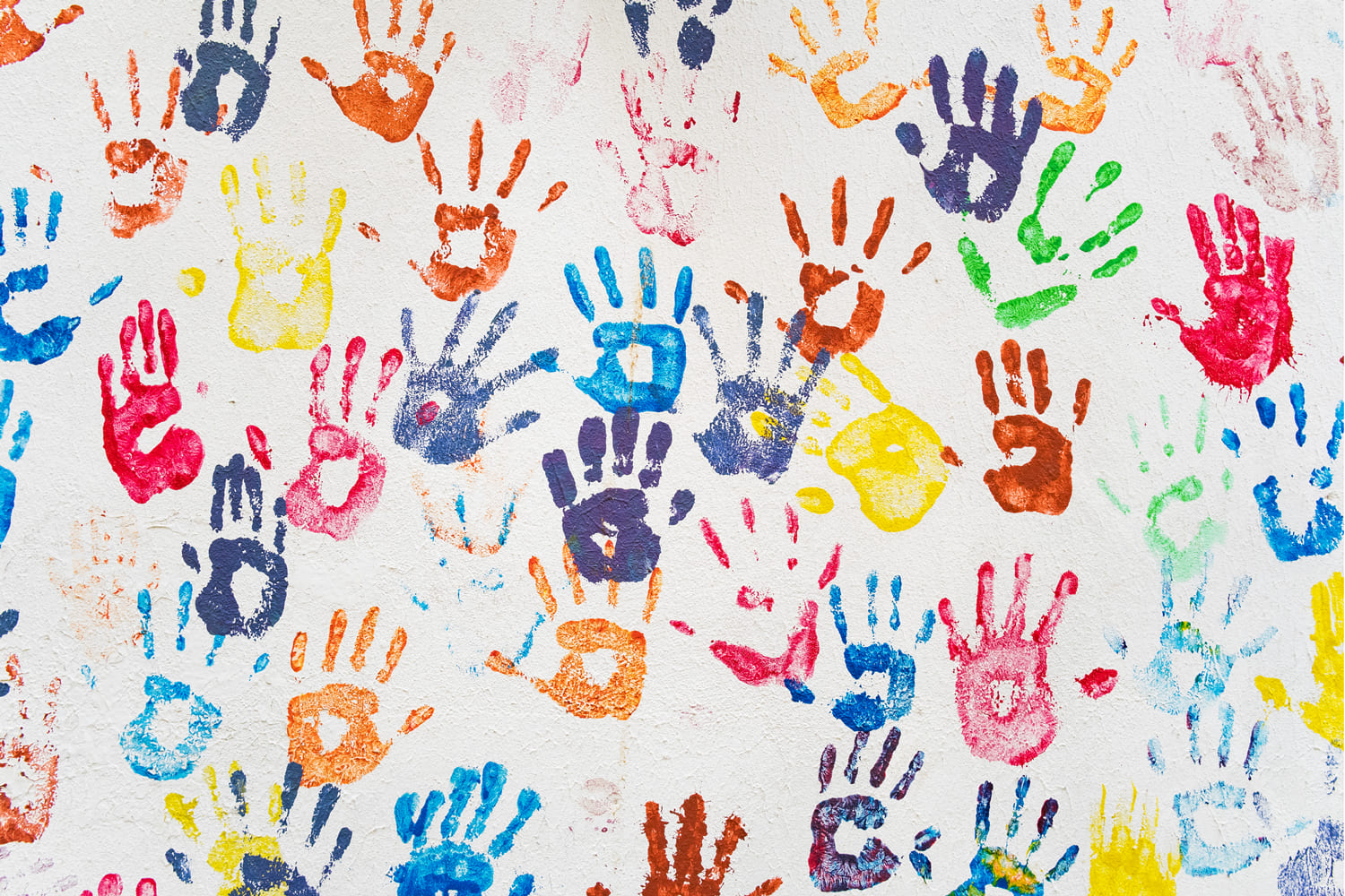 Colorful Hand Prints Back to School Backdrop UK DBD7-43