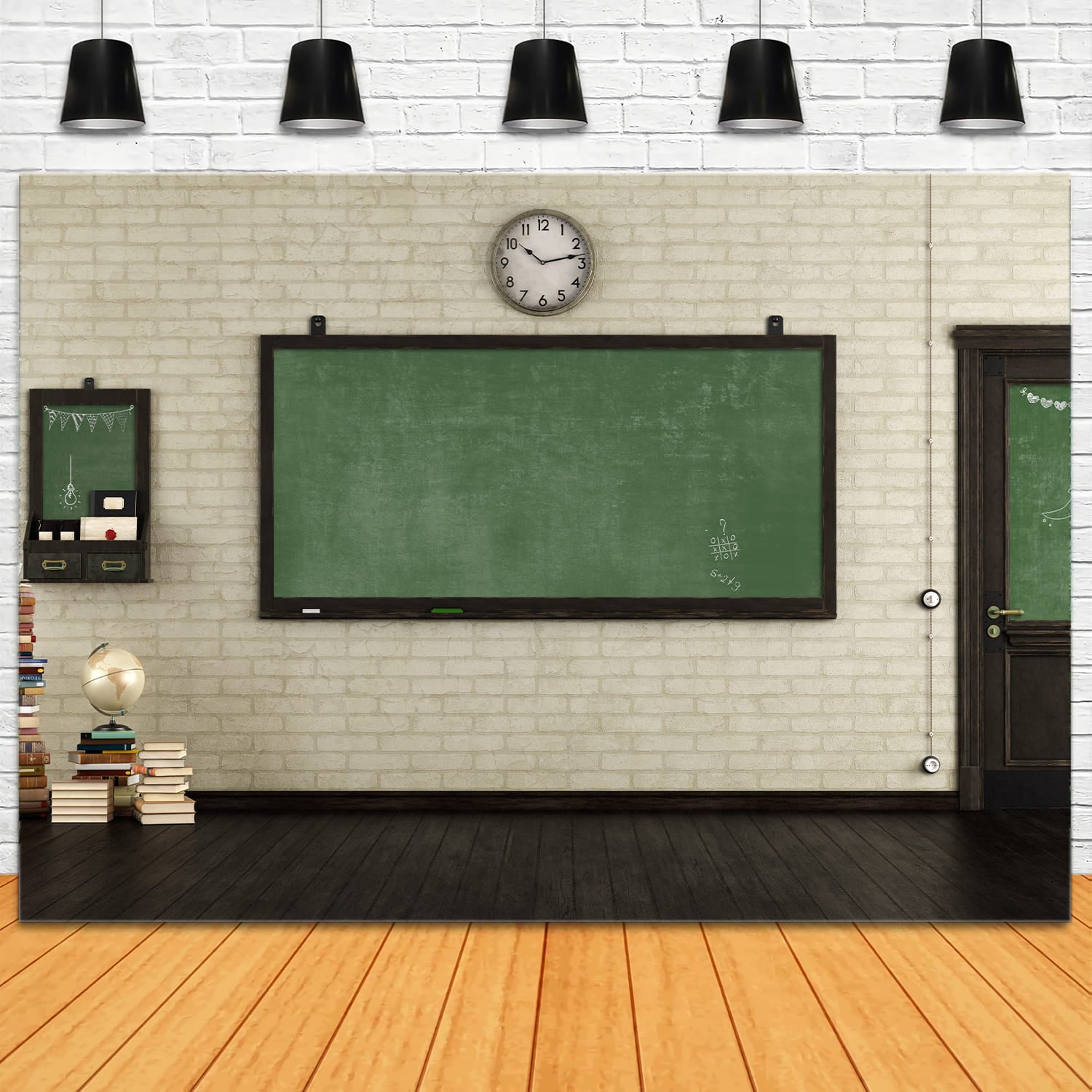 Back to School Empty Retro Classroom Backdrop UK DBD7-45